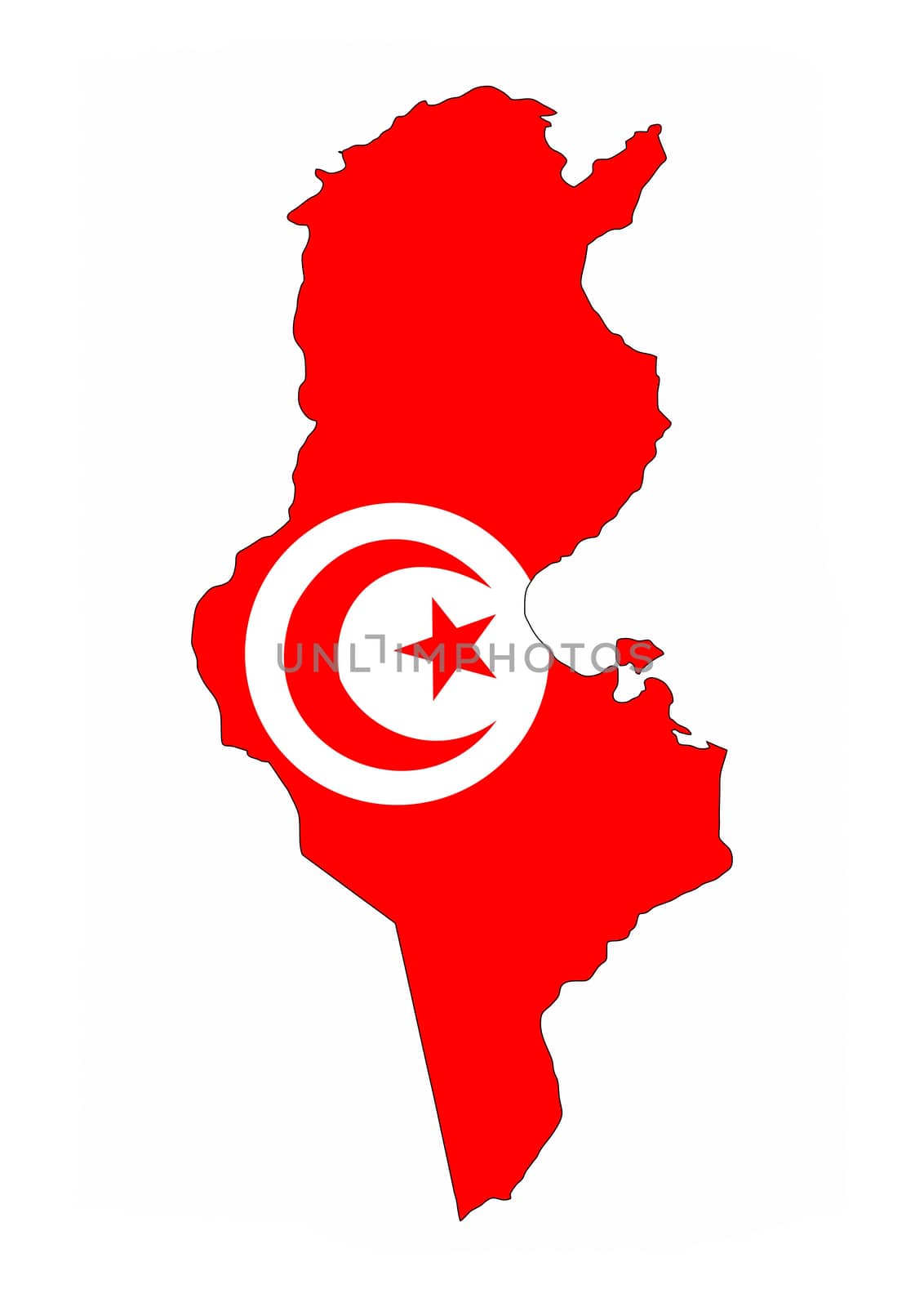 tunisia country flag map shape national symbol