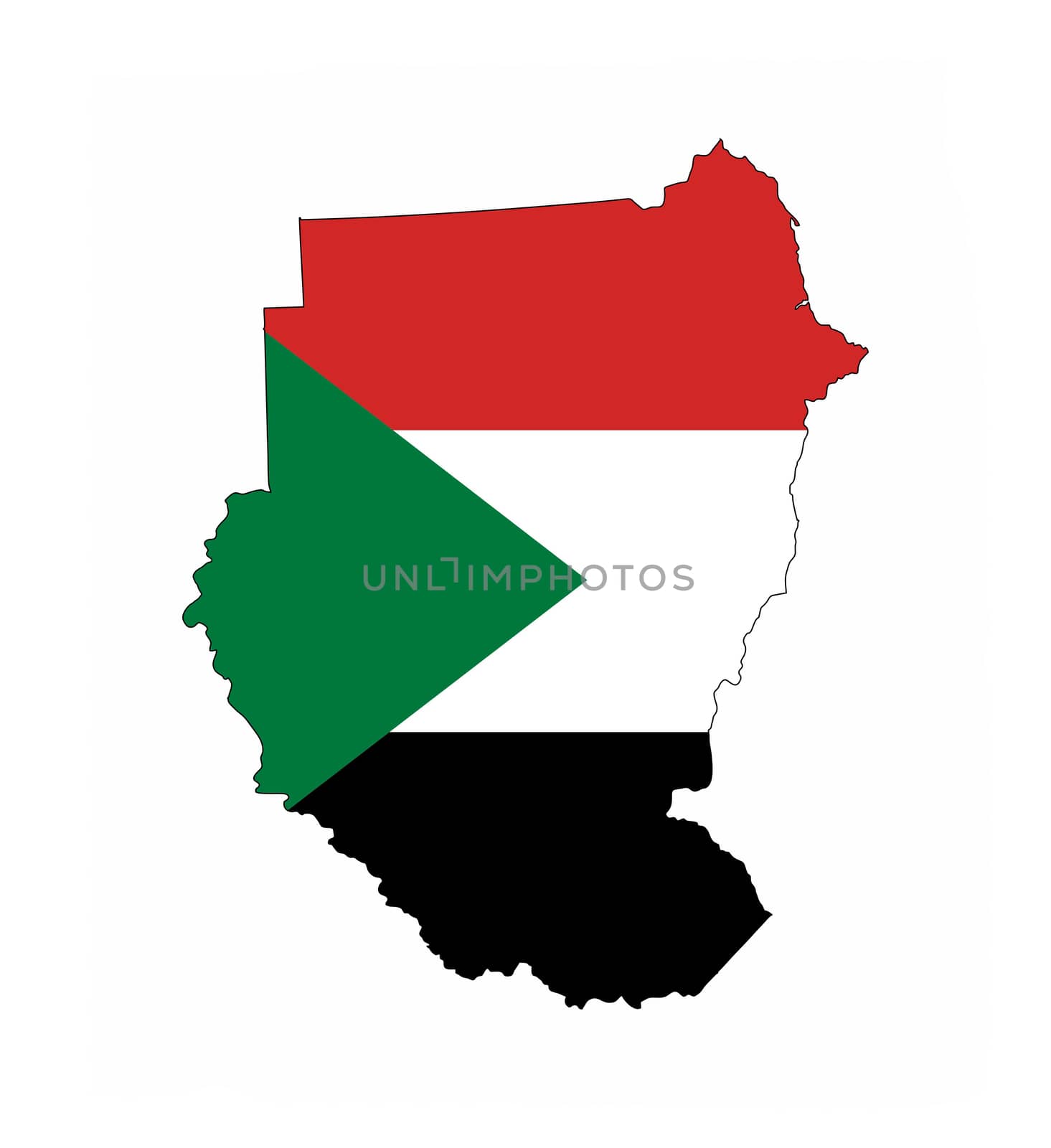 sudan country flag map shape national symbol
