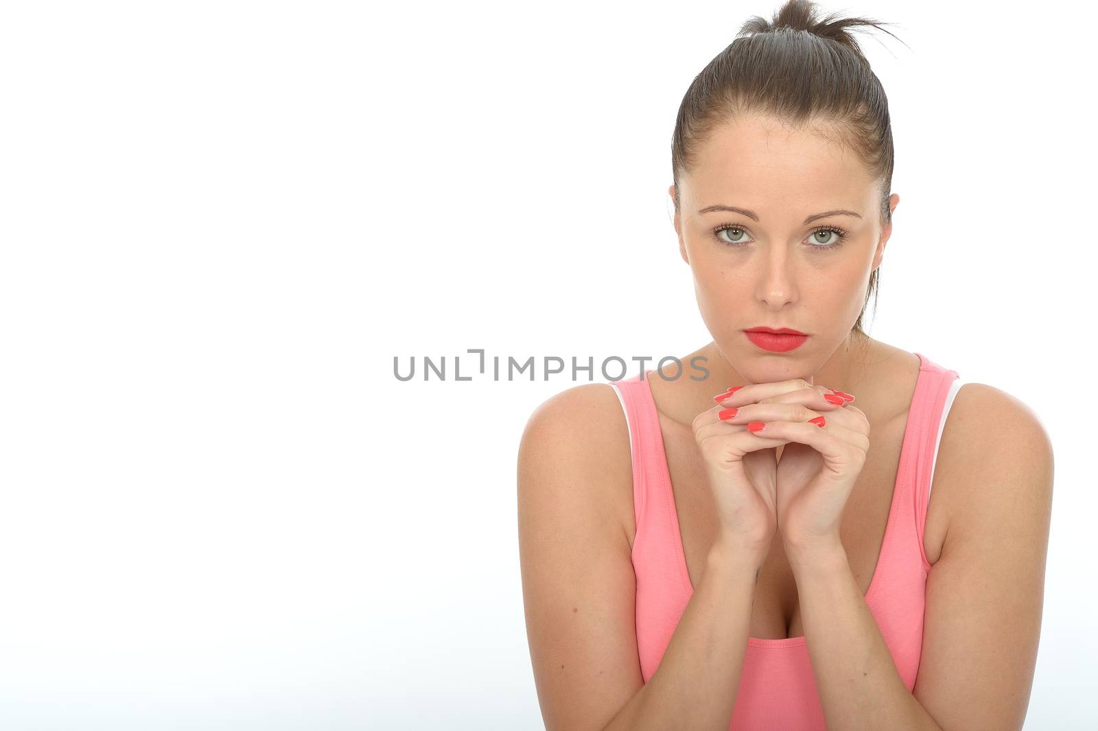 Portrait of a Sad Thoughtful Young Woman by Whiteboxmedia