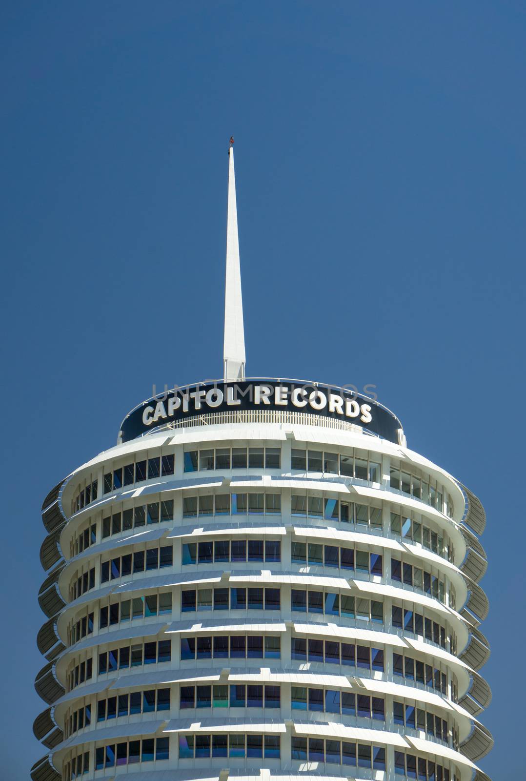 HOLLYWOOD, CA/USA - APRIL 18, 2015: Historic Capitol Records Building. Capitol Records is a major American record label that is part of the Capitol Music Group.