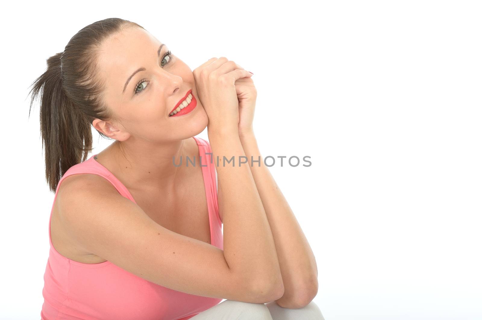 Portrait of a Relaxed Happy Attractive Young Woman by Whiteboxmedia