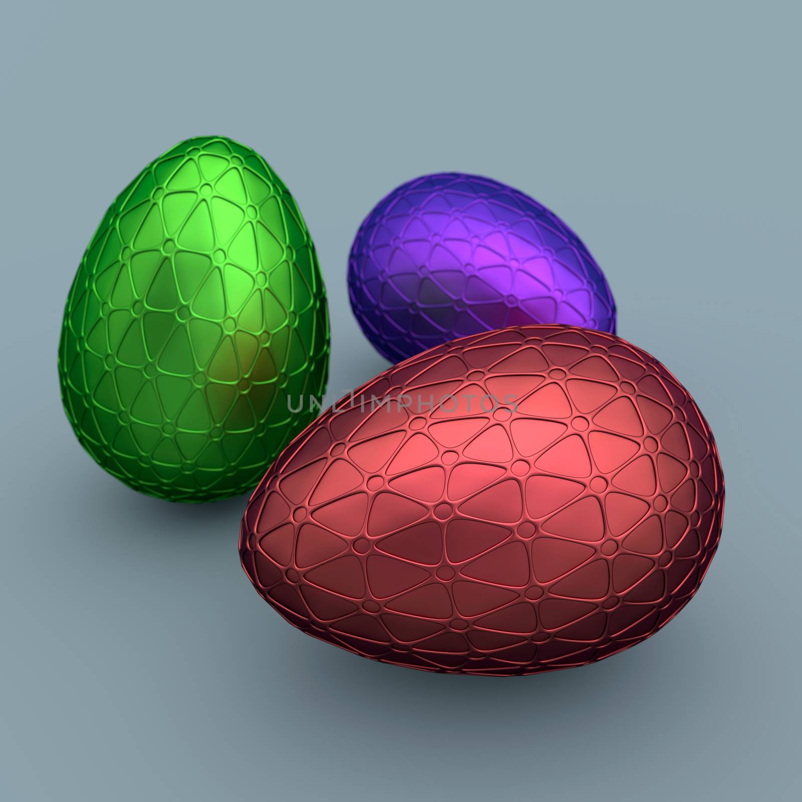 Variety of Easter eggs, jewelry eggs. close-up illustration.