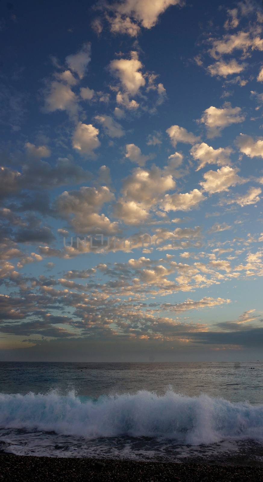 The blue ocean bay.blue sky and blue sea.