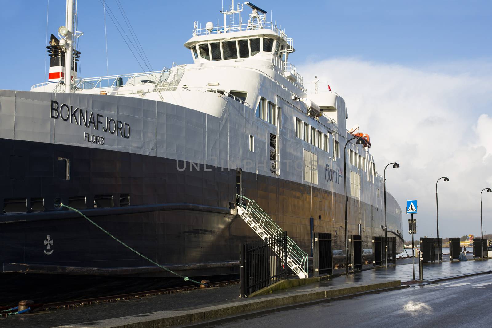 The Boknafjord Car Ferry Tied up in the Port of Stavanger by Whiteboxmedia