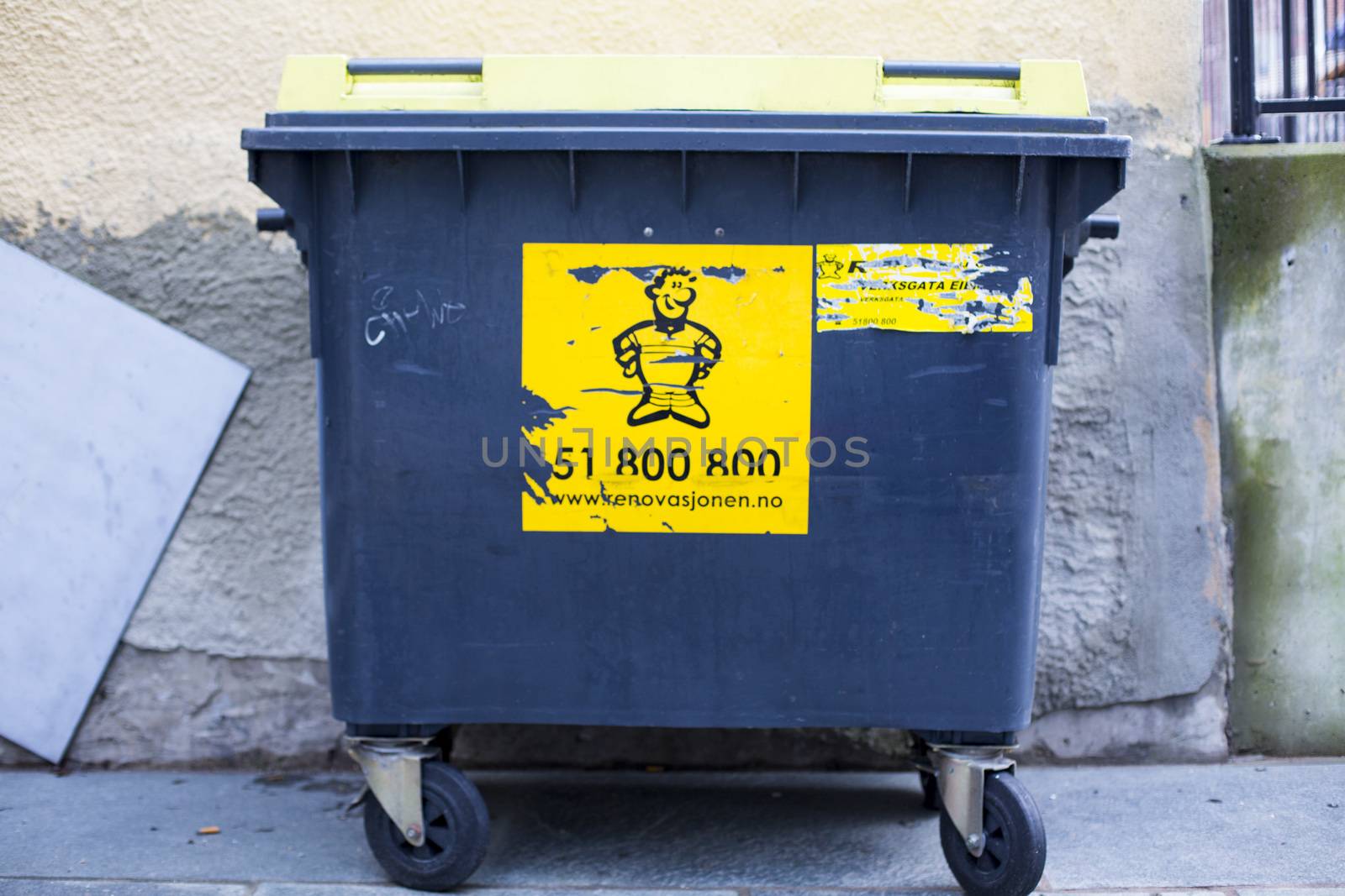 Old Town Stavanger Norway Council Wheelie Bin Waste Container