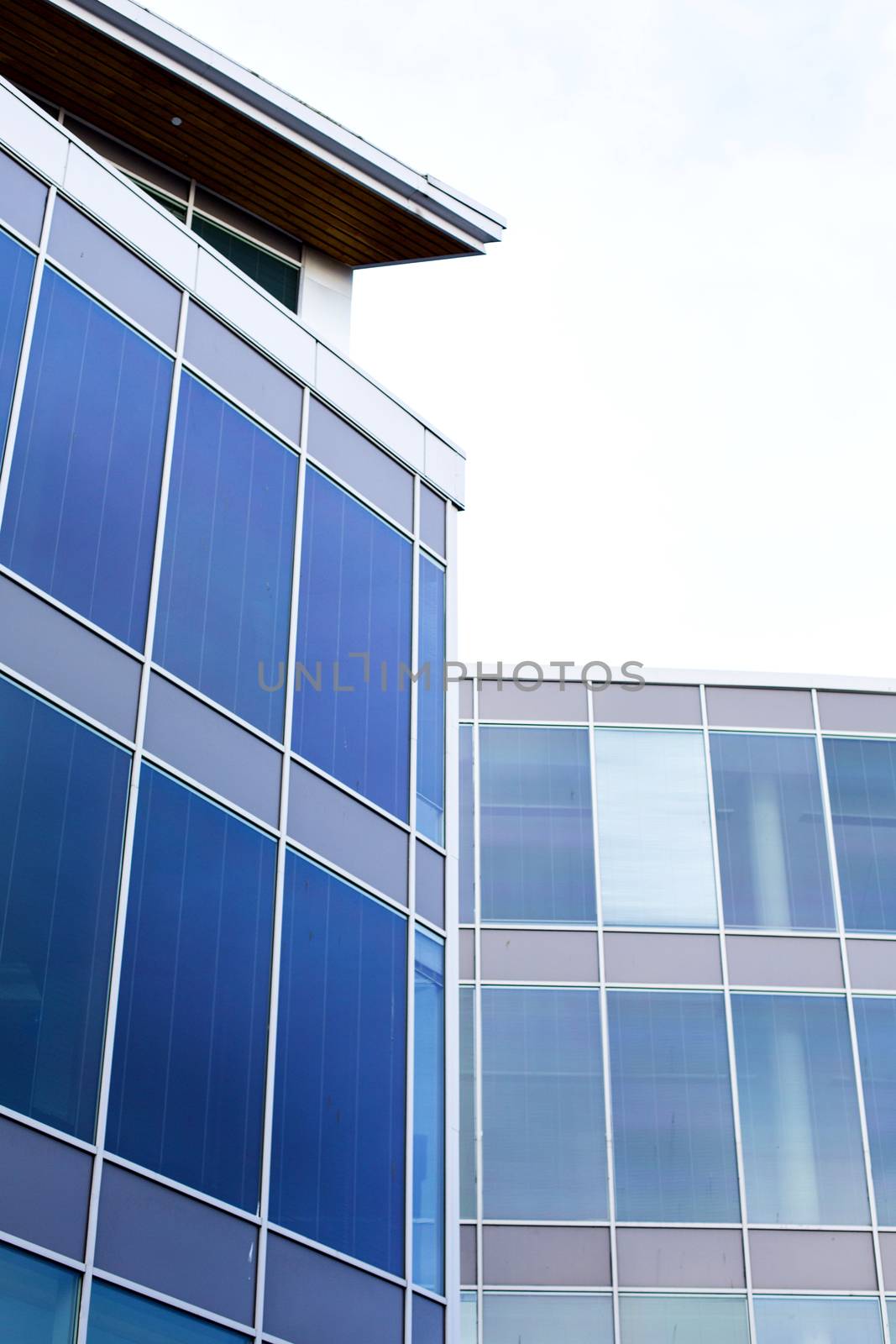 Modern Blue Glass Fronted Building Architecture Old Town Stavanger Norway