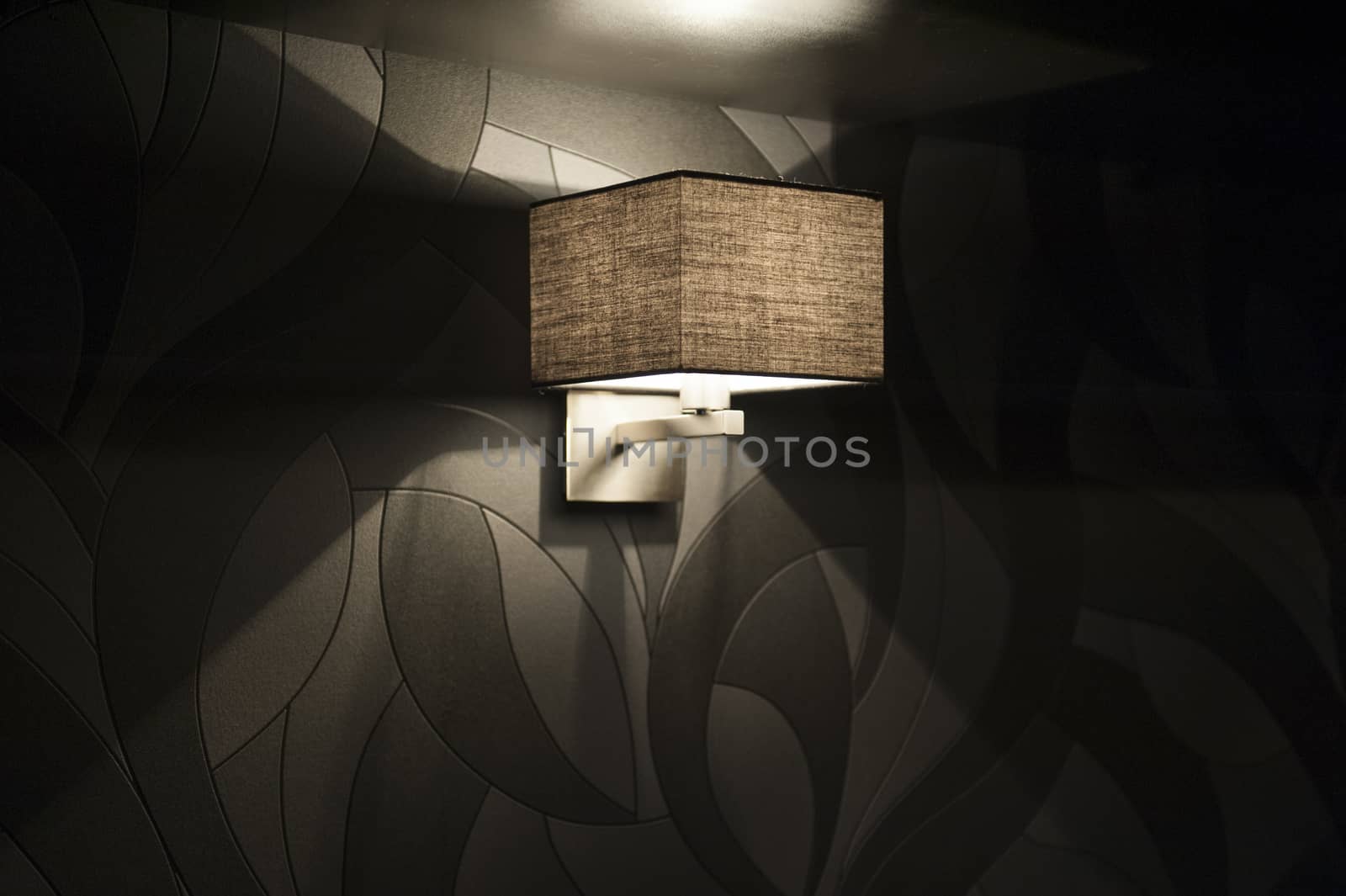 modern wall lamp in the bedroom.