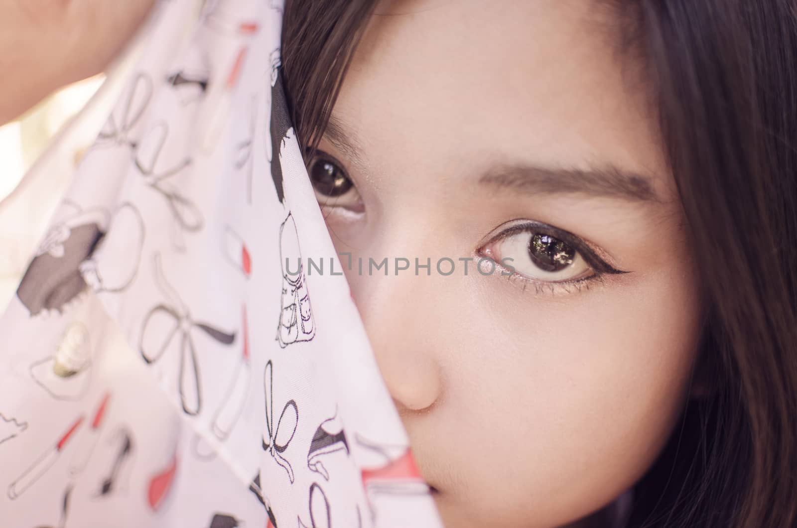 beautiful asia woman close up eye by nopparats