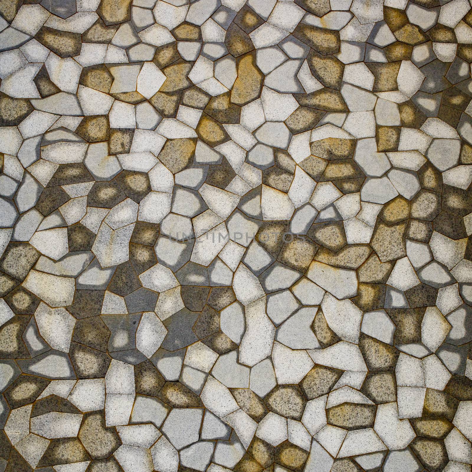 brown, white, gray tiles mosaic background.