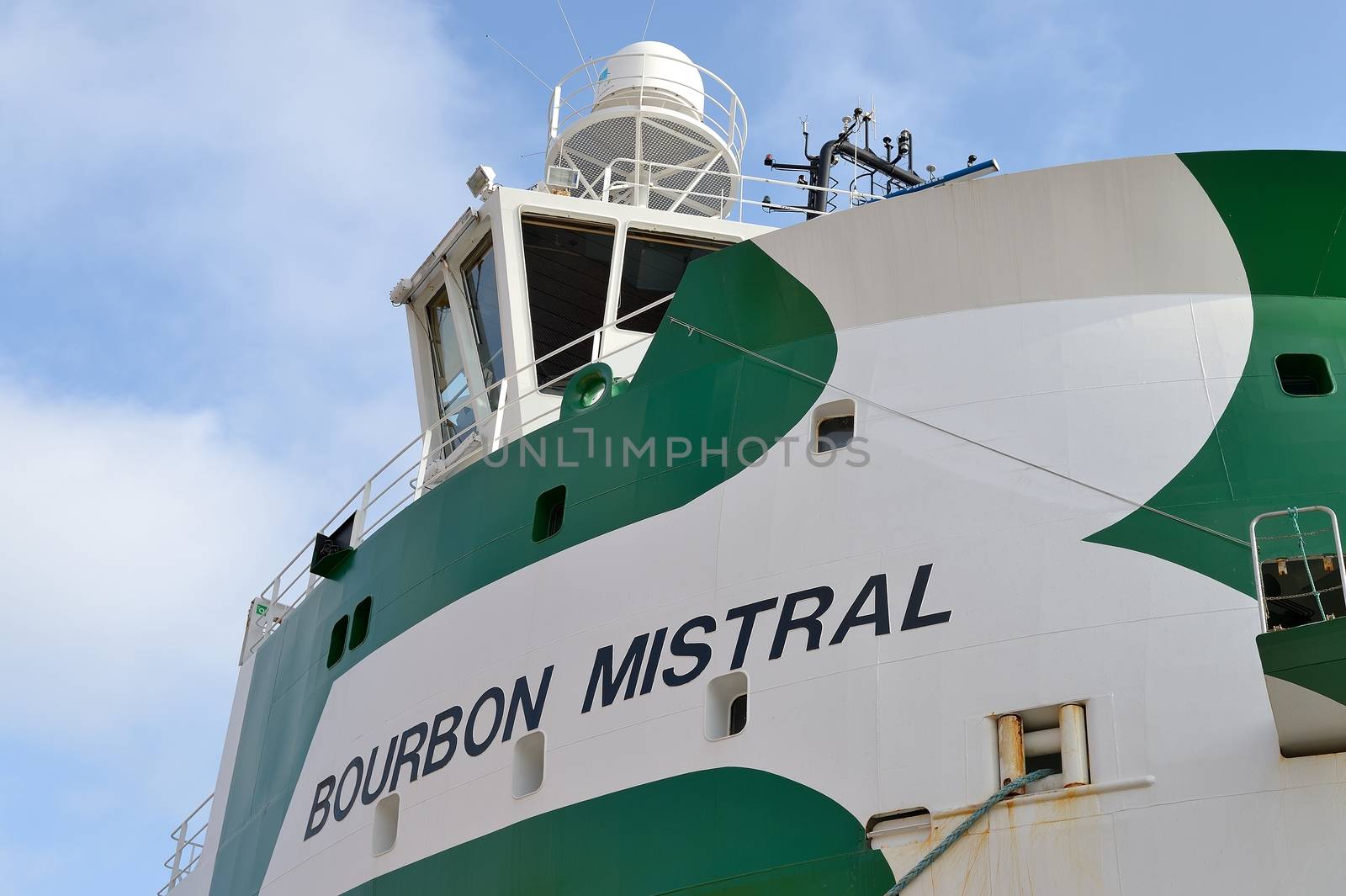 MV Bourbon Mistral Offshore North Sea Supply Vessel Moored in Stavanger Harbour
