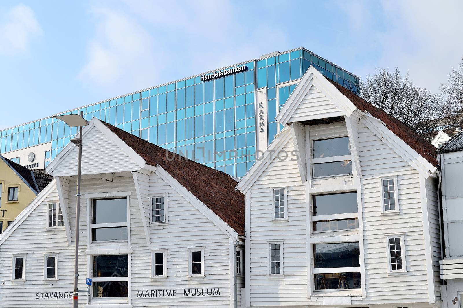 Handelsbaken Bank Building Overlooking the Stavanger Maritime Mu by Whiteboxmedia