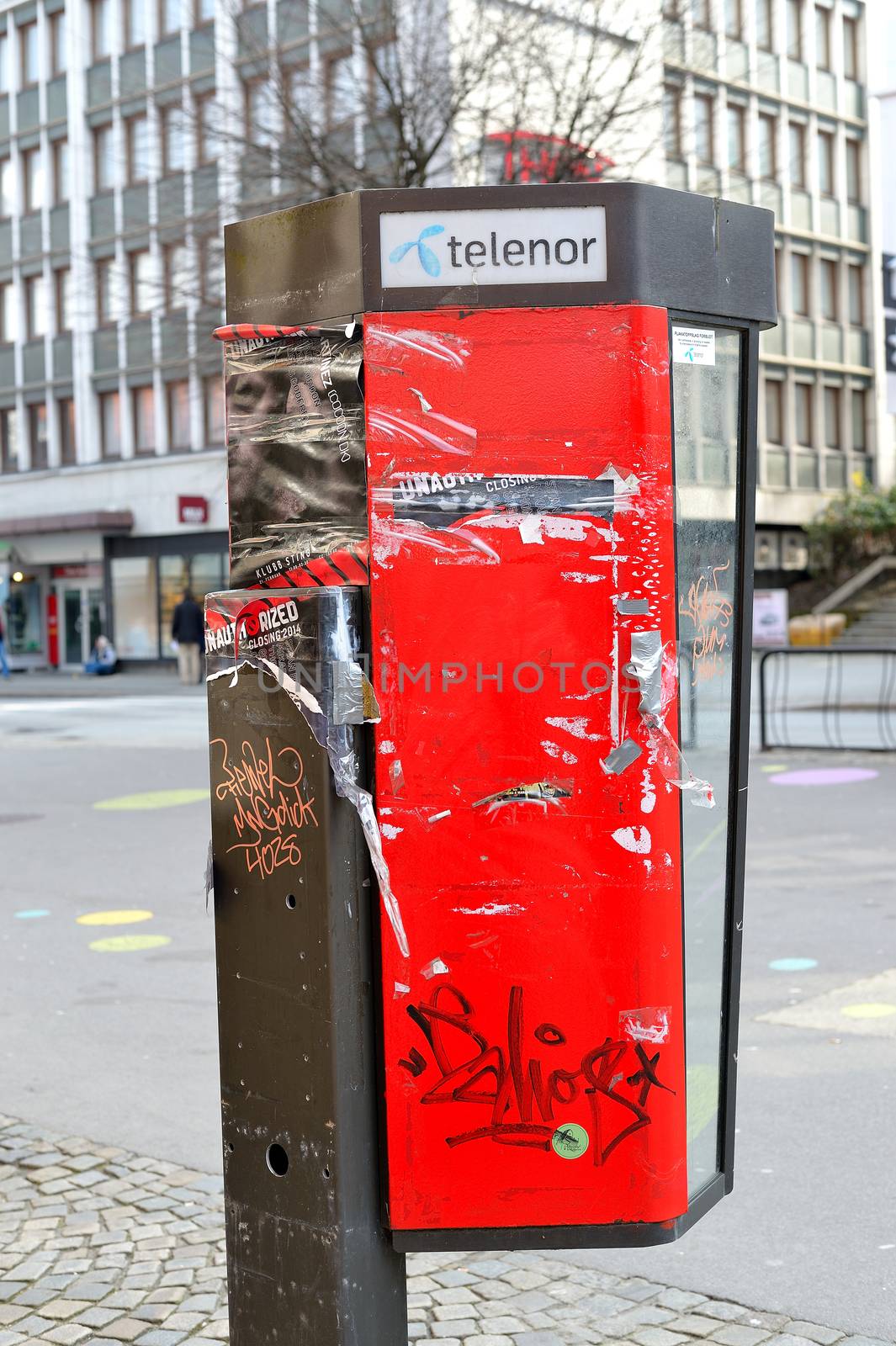 Vandalised Public Telephone Klubbgata Stavanger City Centre Norw by Whiteboxmedia