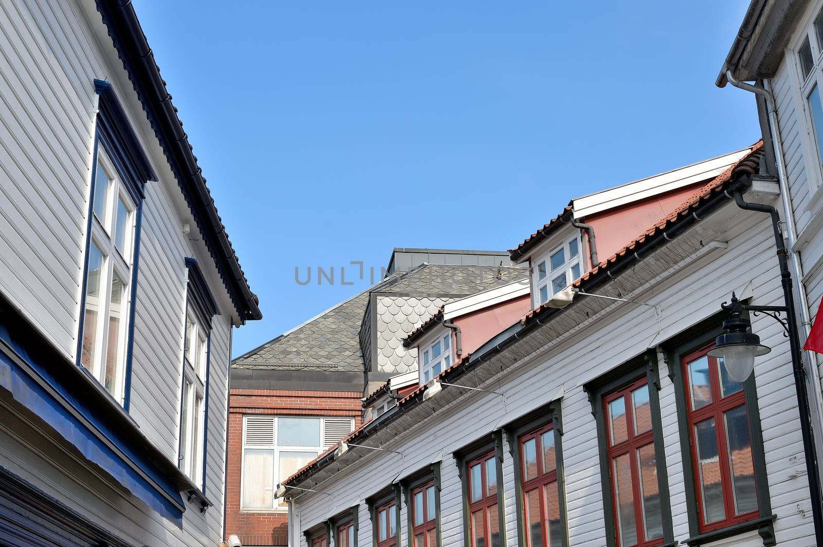 Traditional Building Skyline in Kirkegata Stavanger City Centre Norway