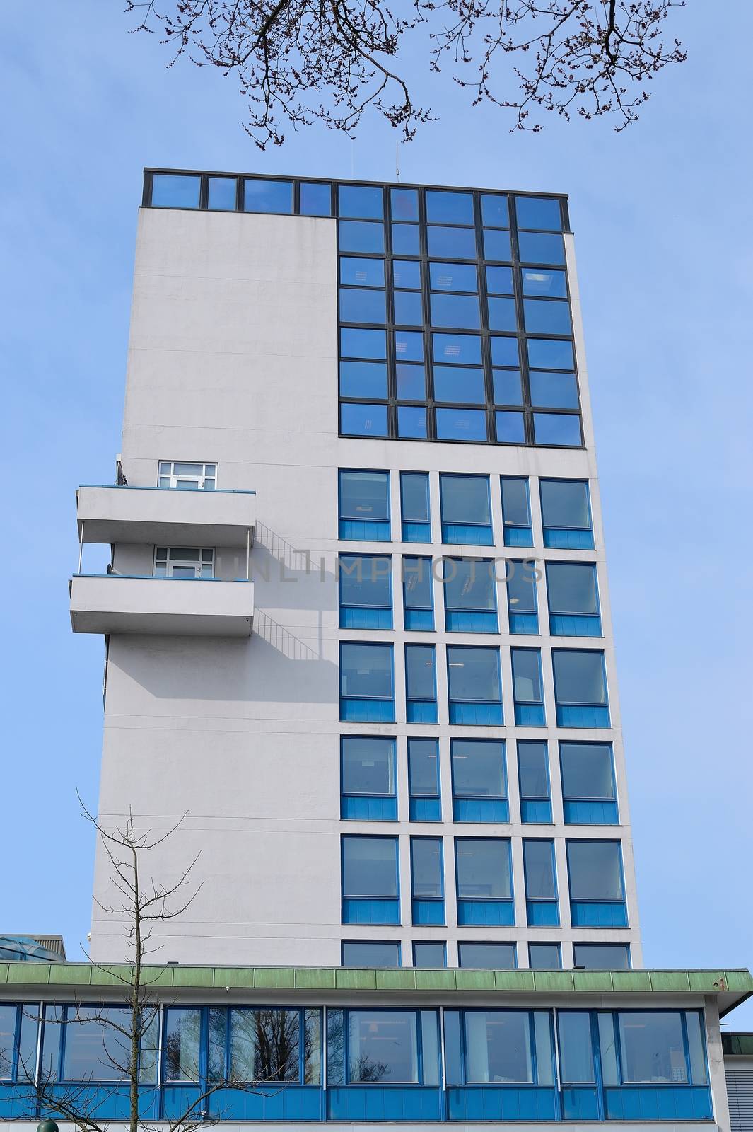 Modern Office Blue Glass Building Opposite Cathedral Park Stavanger on Route 426 Norway