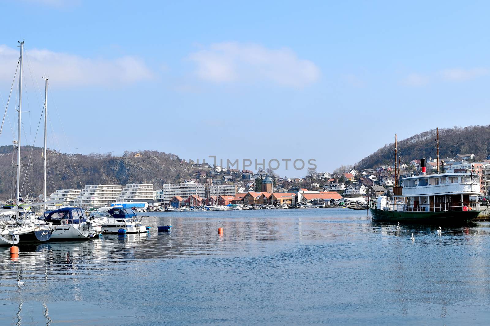 View Over Sandnes Harbour Norway Towards New Appartment Develope by Whiteboxmedia