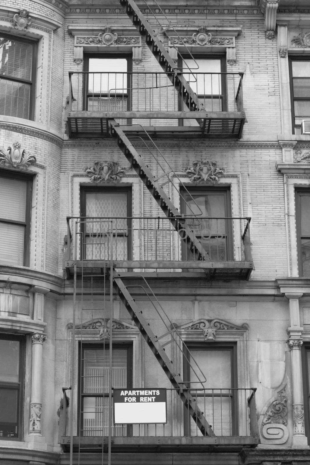 Characteristic fire escape that can be found in many areas of NYC