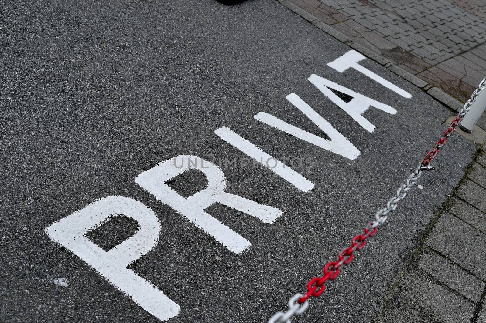 Private Road Makings with a Chain Link Fence Sandnes Norway