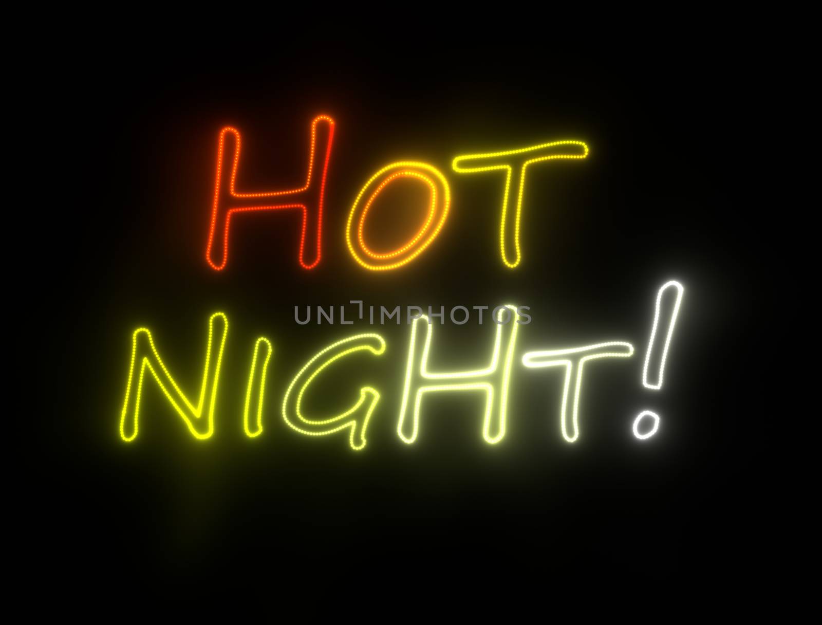 neon shining signboard with words hot night
