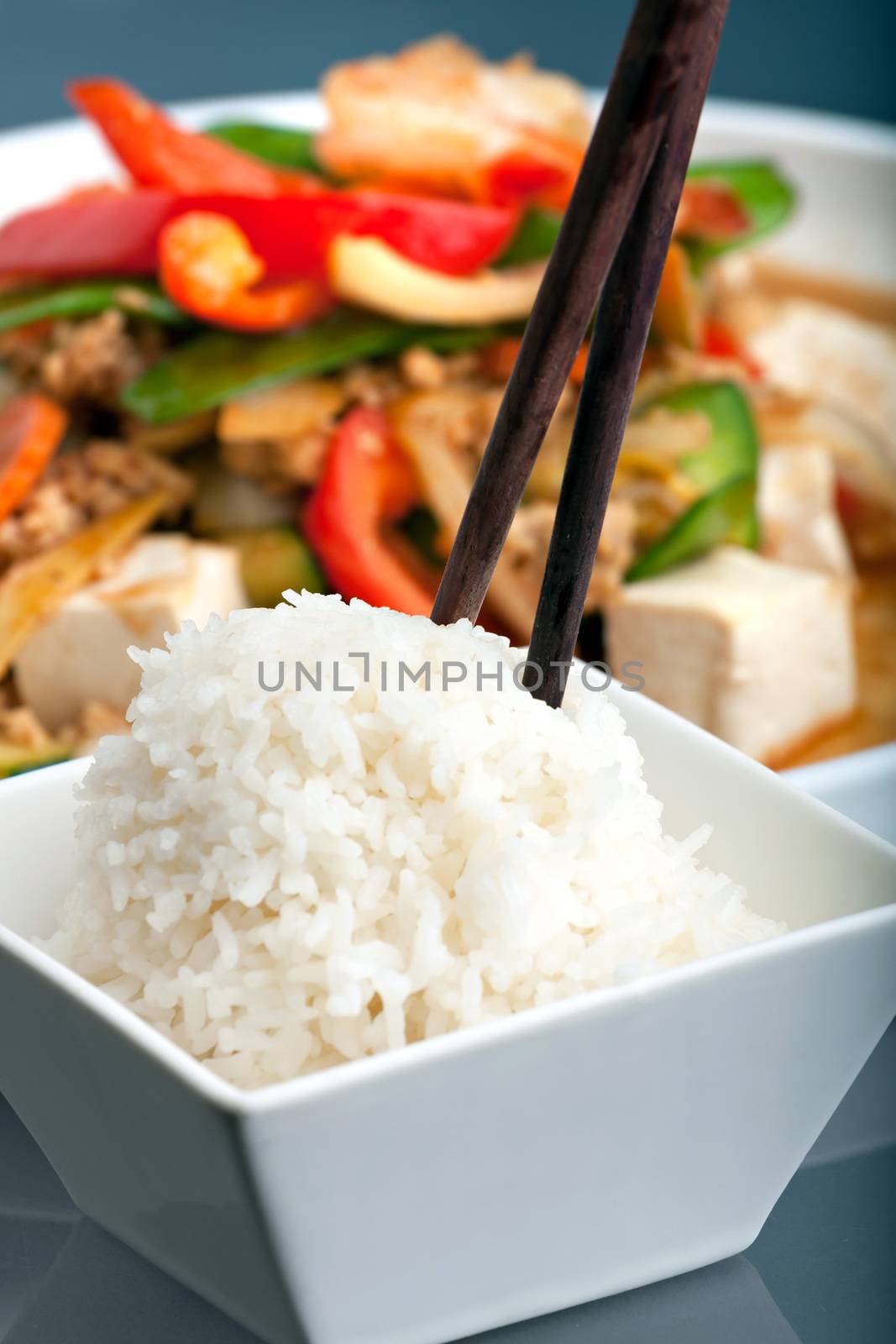 Thai Food with Jasmine Rice by graficallyminded