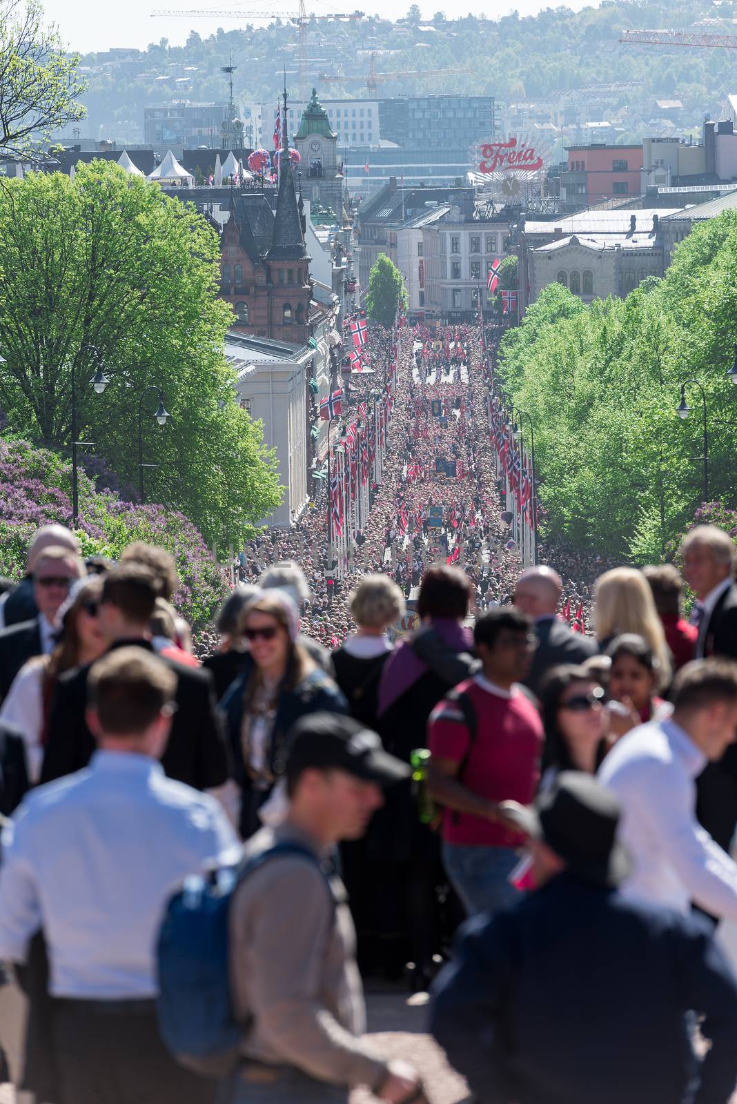 Norwegian Constitution Day parade on Karl Johan street by Nanisimova
