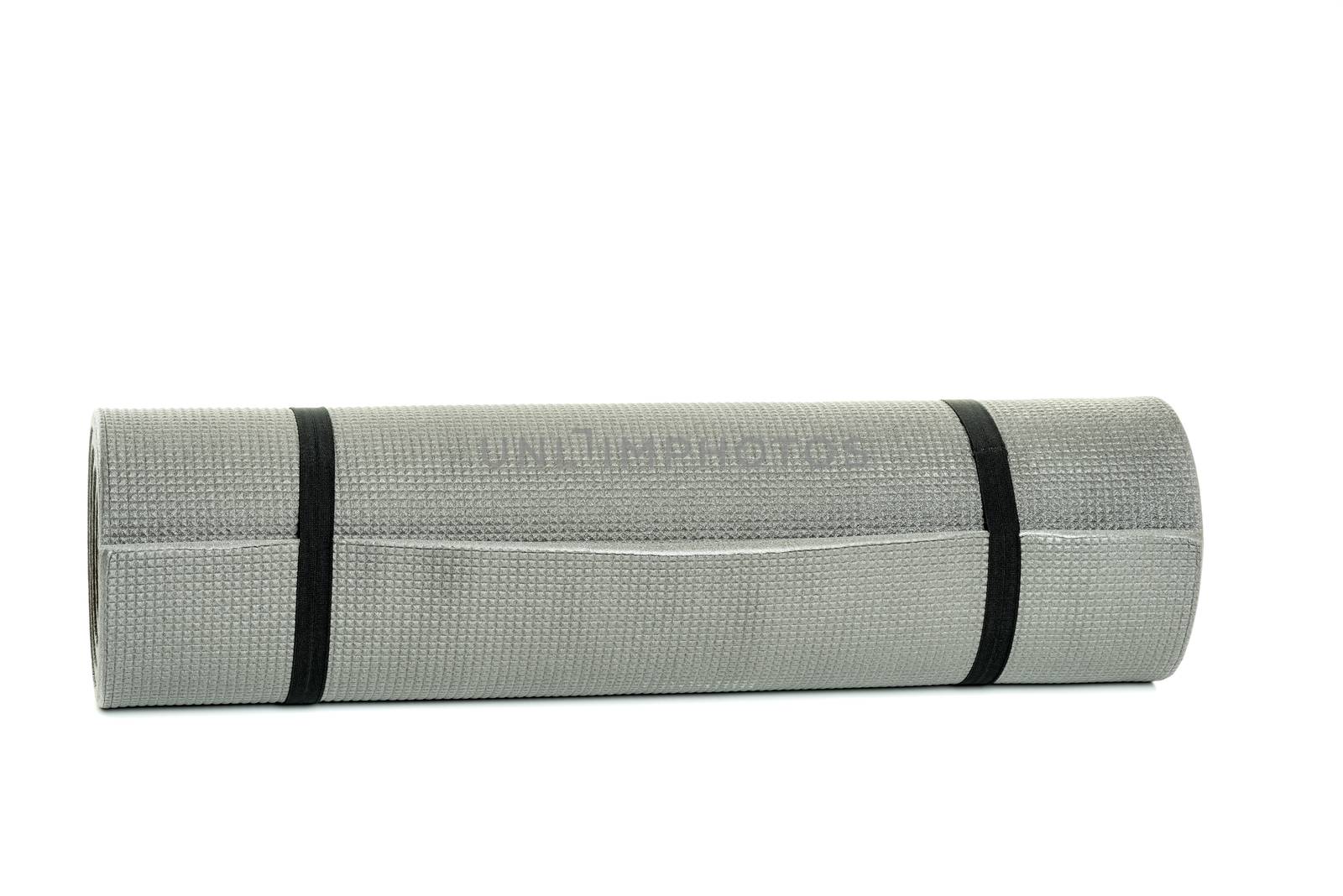 Rolled up yoga mat