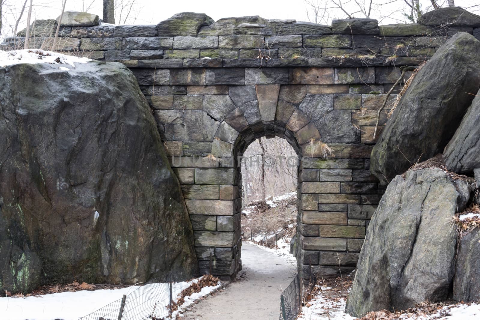 Ramble Stone Arch is located on the West side at 77th street and was built in 1920