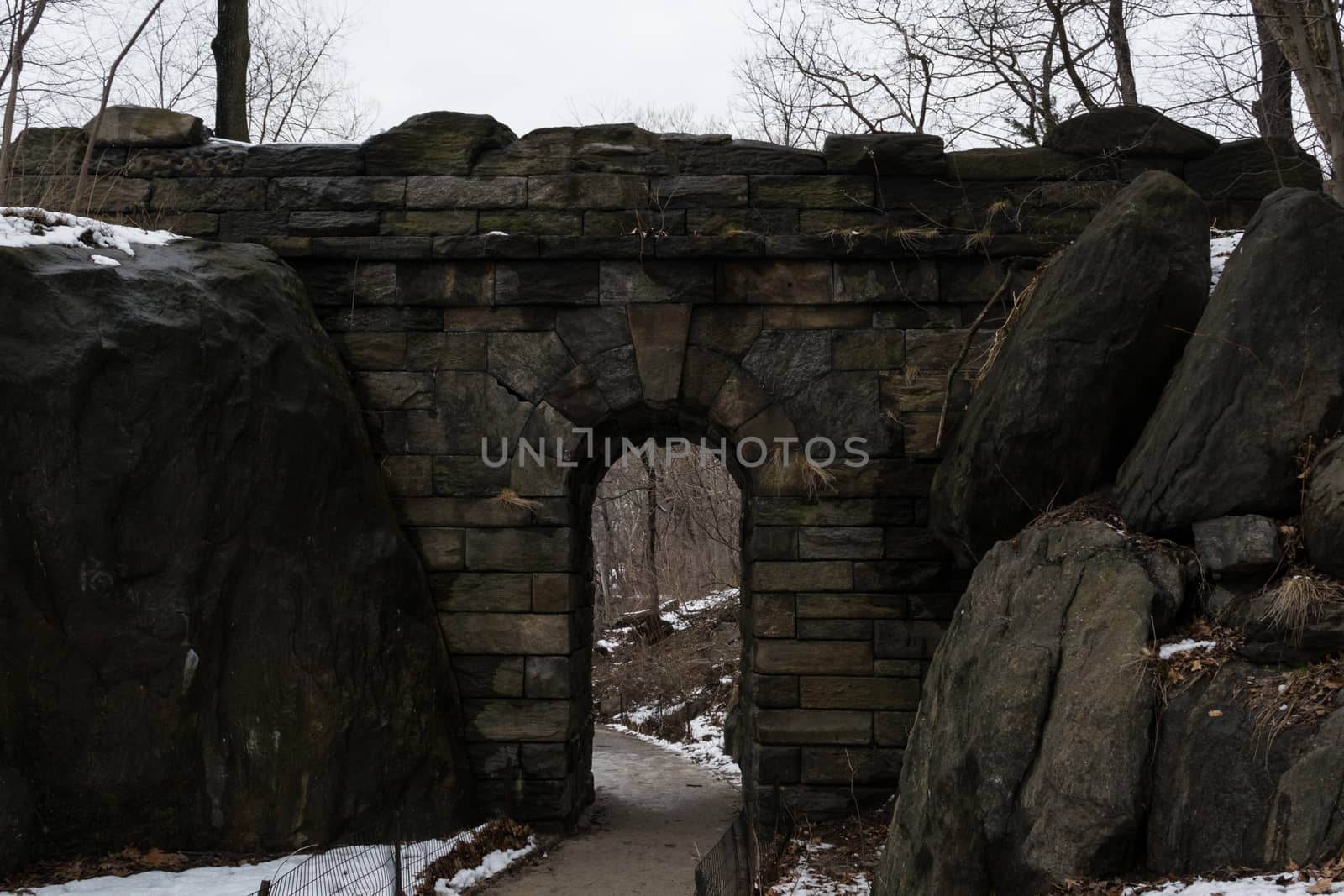 Ramble Stone Arch is located on the West side at 77th street and was built in 1920