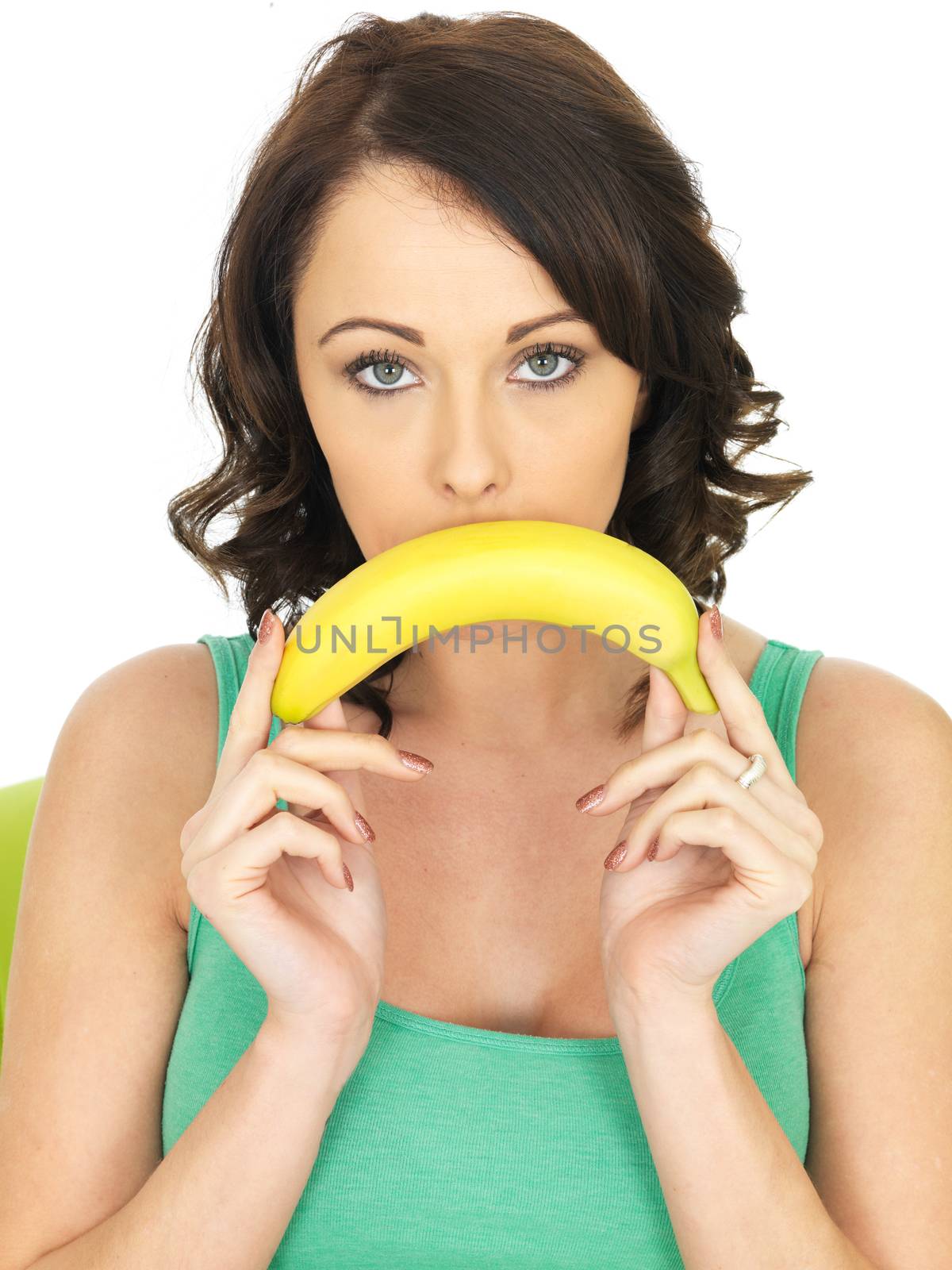 Healthy Young Woman Holding a Banana