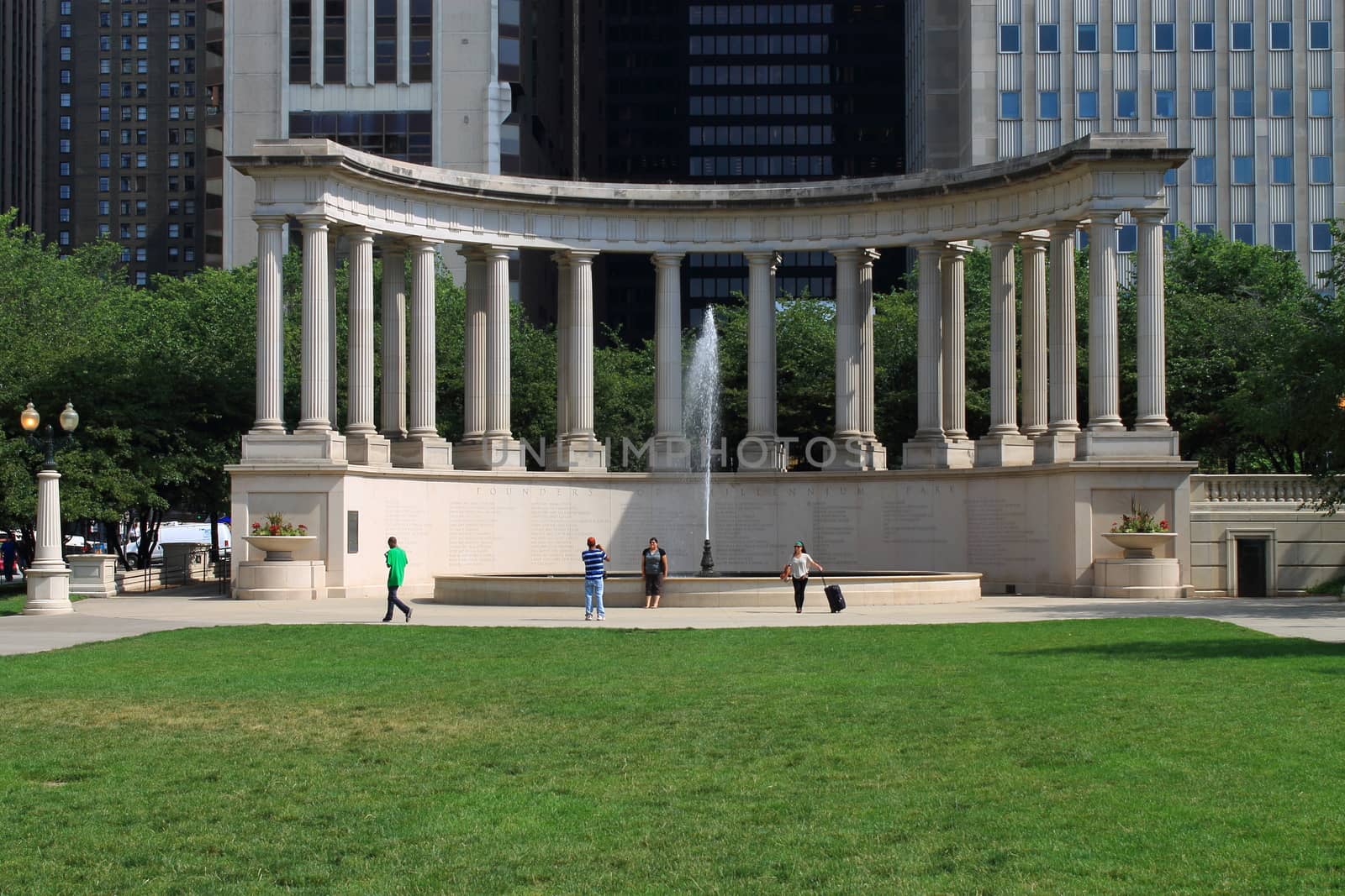 Chicago Millennium Monument in Wrigley Square in Millennium Park