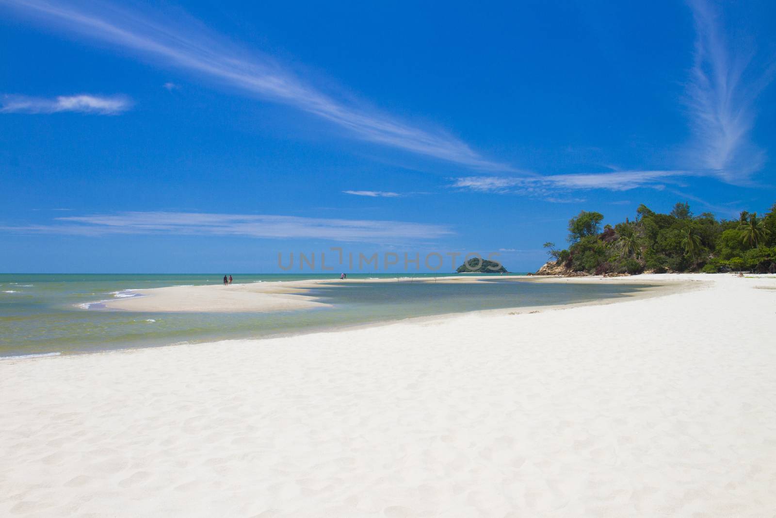 Sakom beach , A Separated sea of songkhla Thailand.