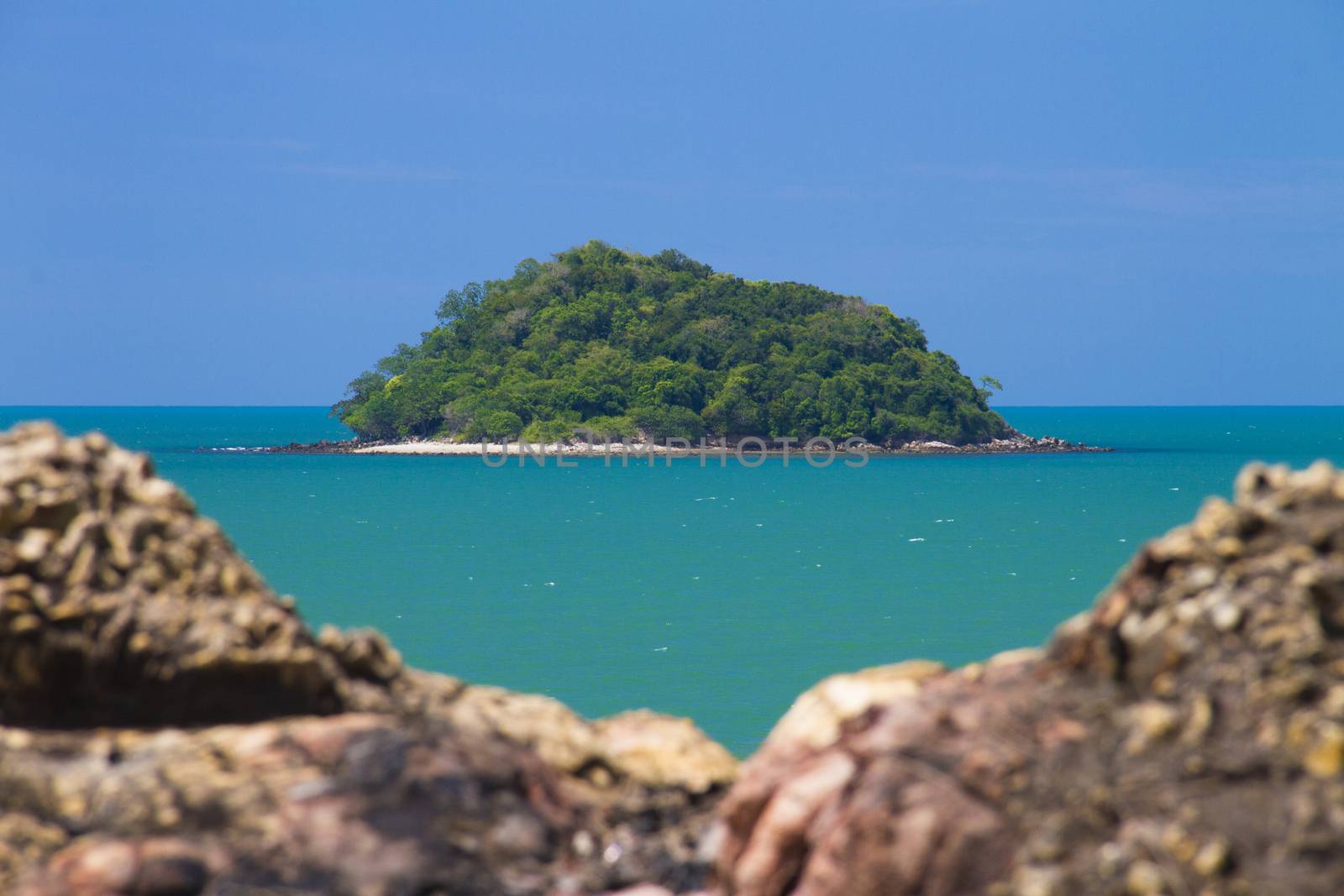 Sakom beach , A Separated sea of songkhla Thailand.