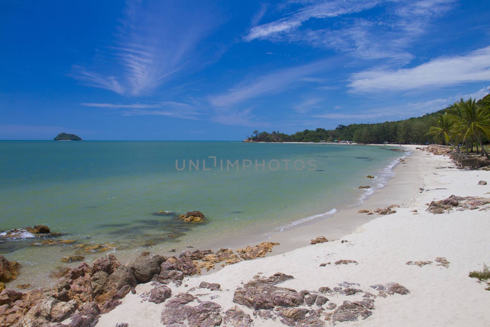 Sakom beach , A Separated sea of songkhla Thailand.