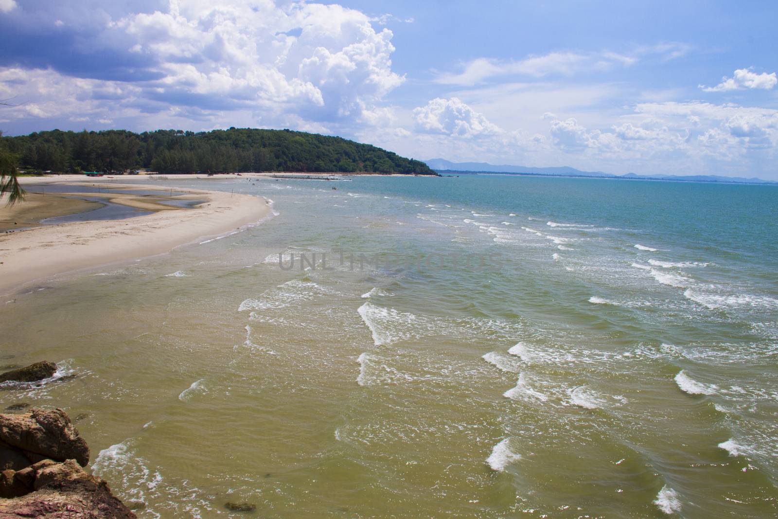 Sakom beach , A Separated sea of songkhla Thailand.