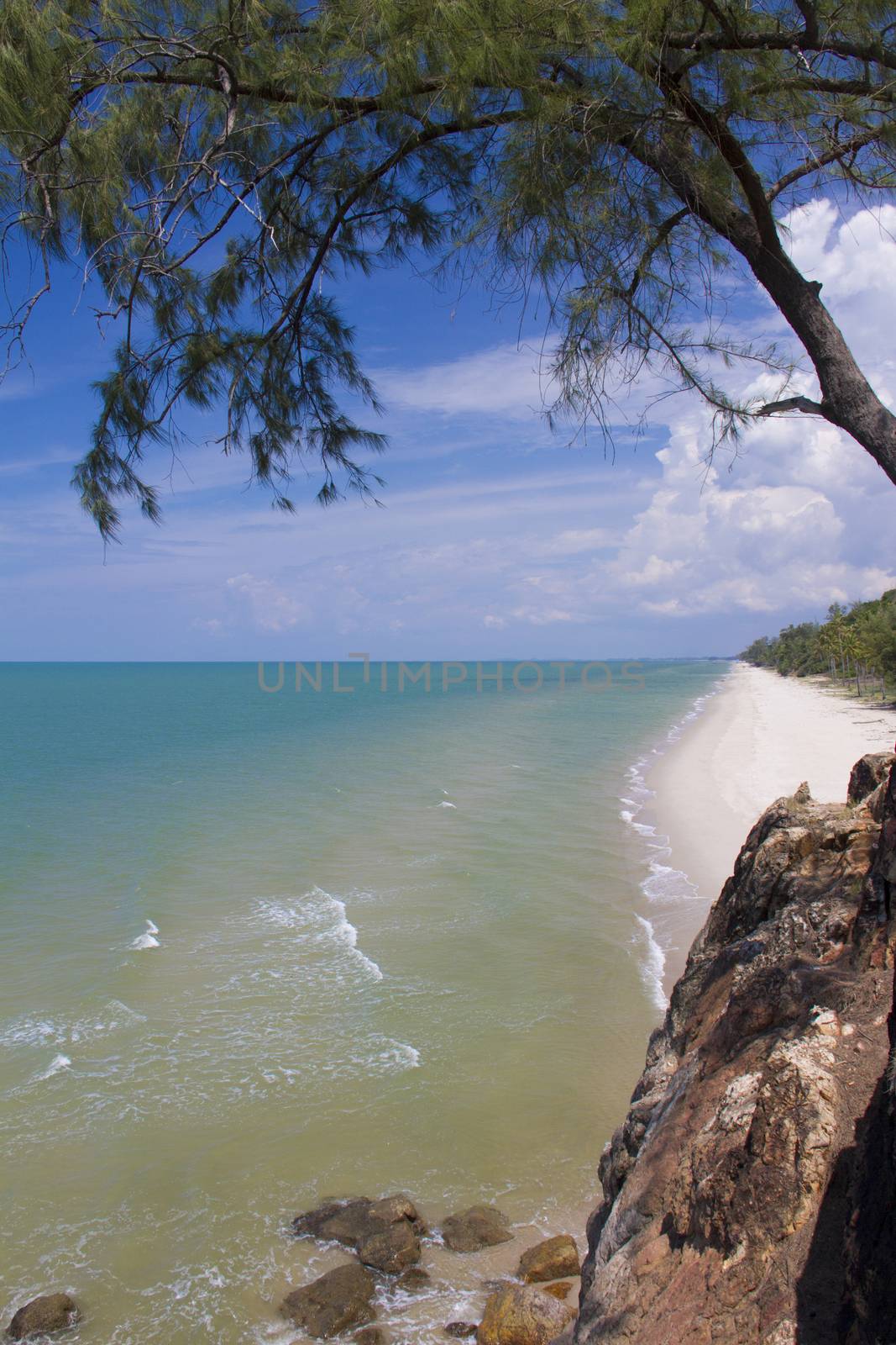 Sakom beach , A Separated sea of songkhla Thailand.