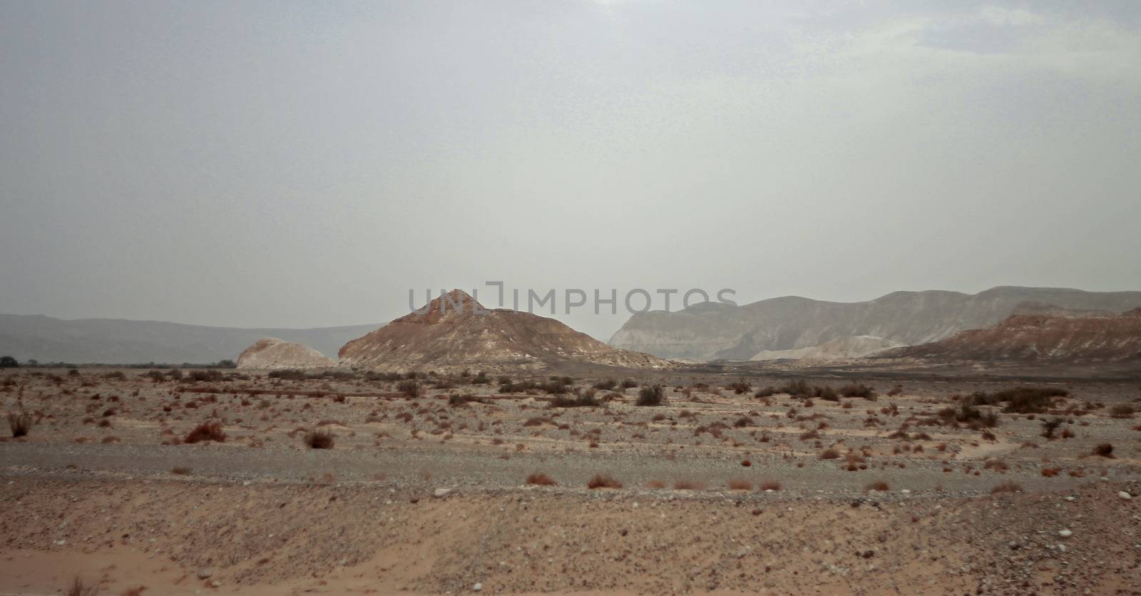 Egyptian Desert And Mysty Sky In The Daylight