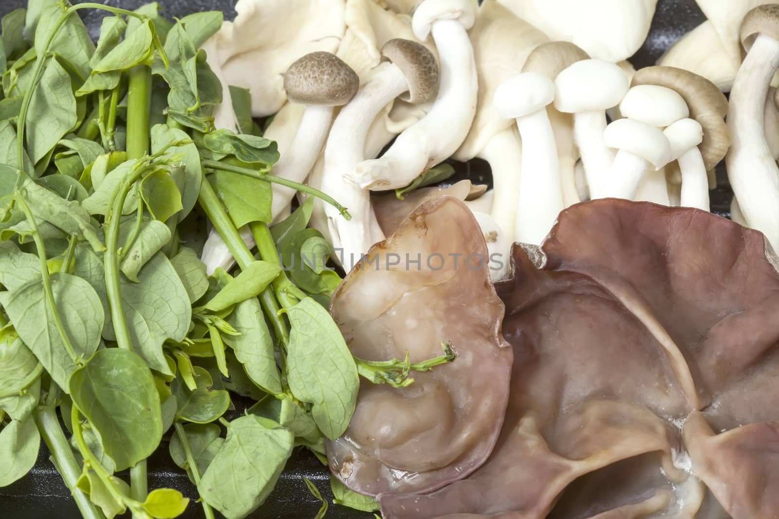 Food pack mushrooms and vegetable 