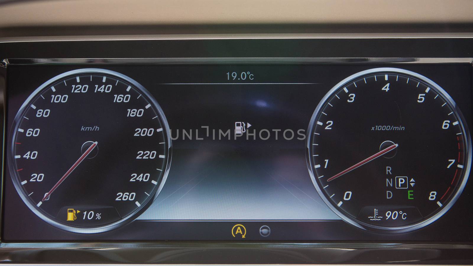 Luxury car interior details. Shallow DOF - selective focus