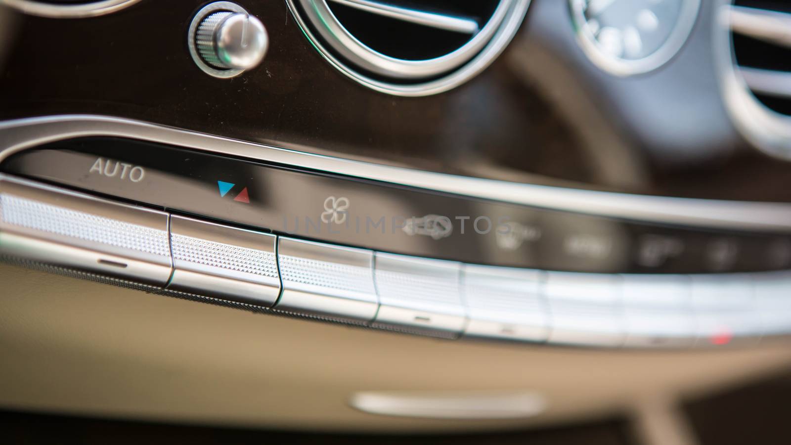 Luxury car interior details. Shallow DOF - selective focus