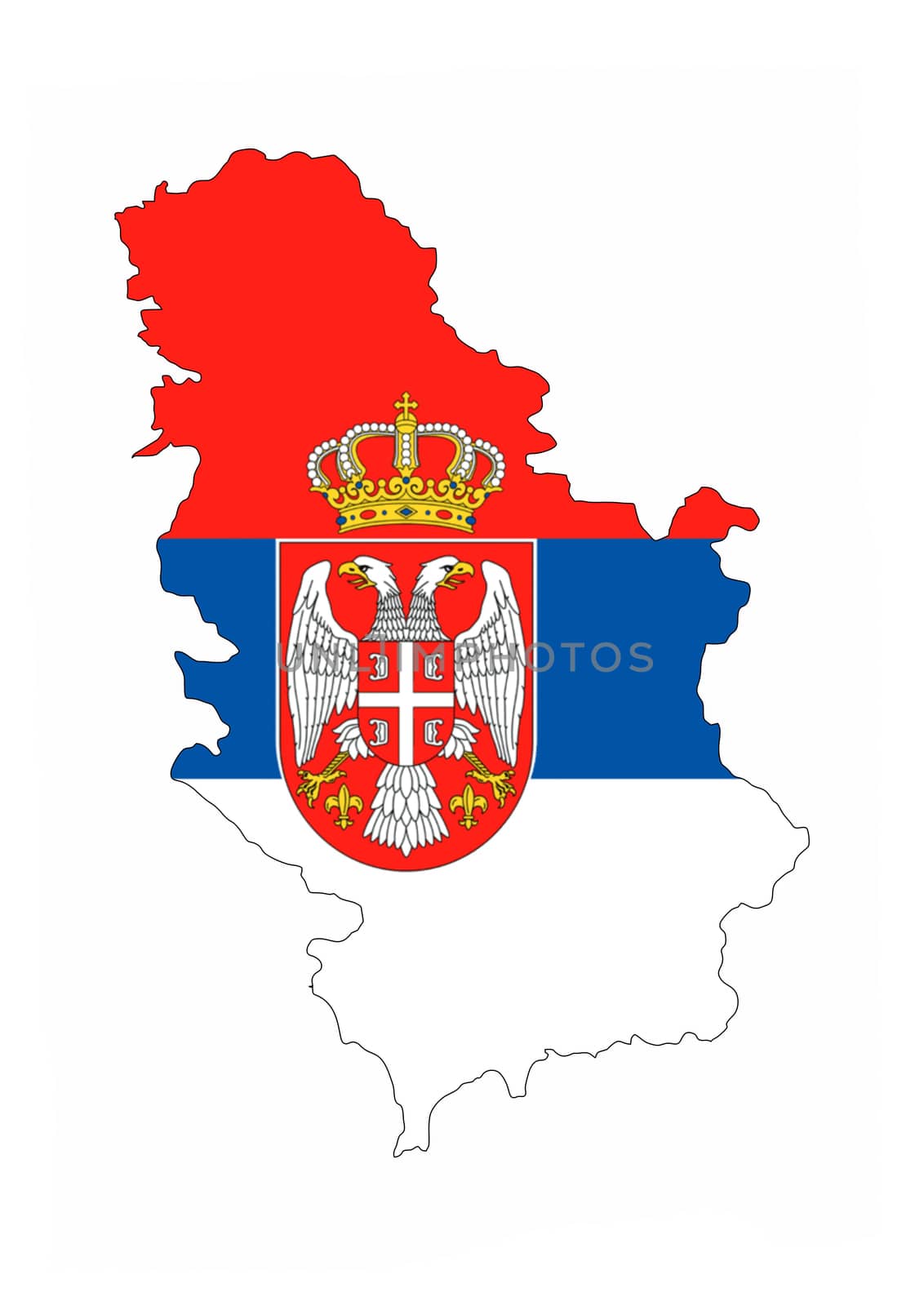 serbia country flag map shape national symbol