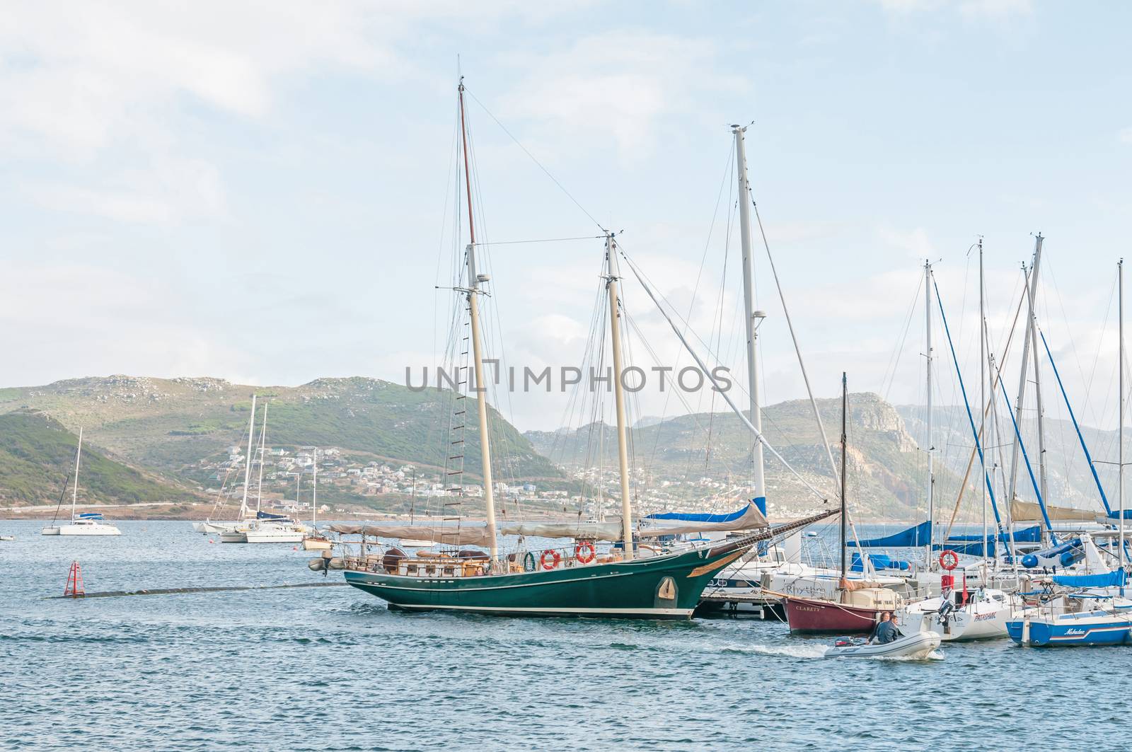 CAPE TOWN, SOUTH AFRICA - DECEMBER 12, 2014:  View from Simons Town harbor towards Fish Hoek