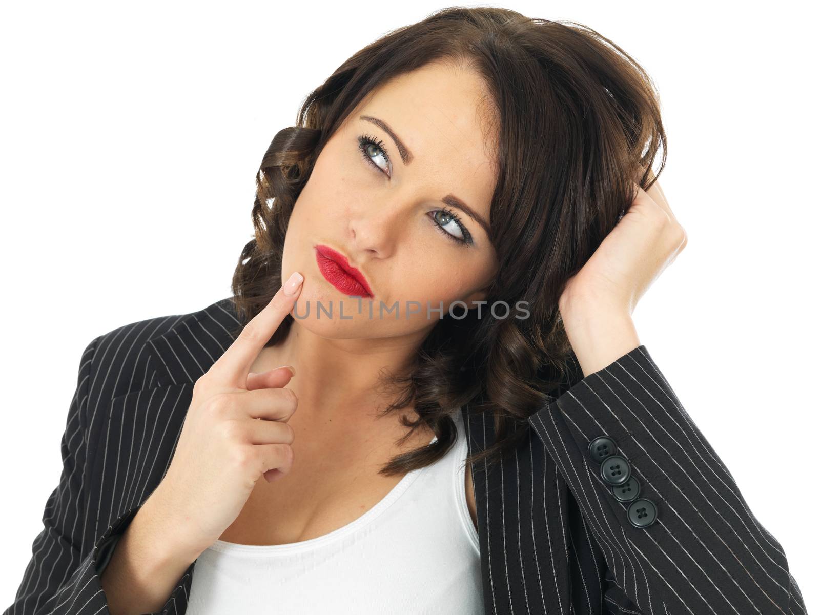 Confused Attractive Young Business Woman