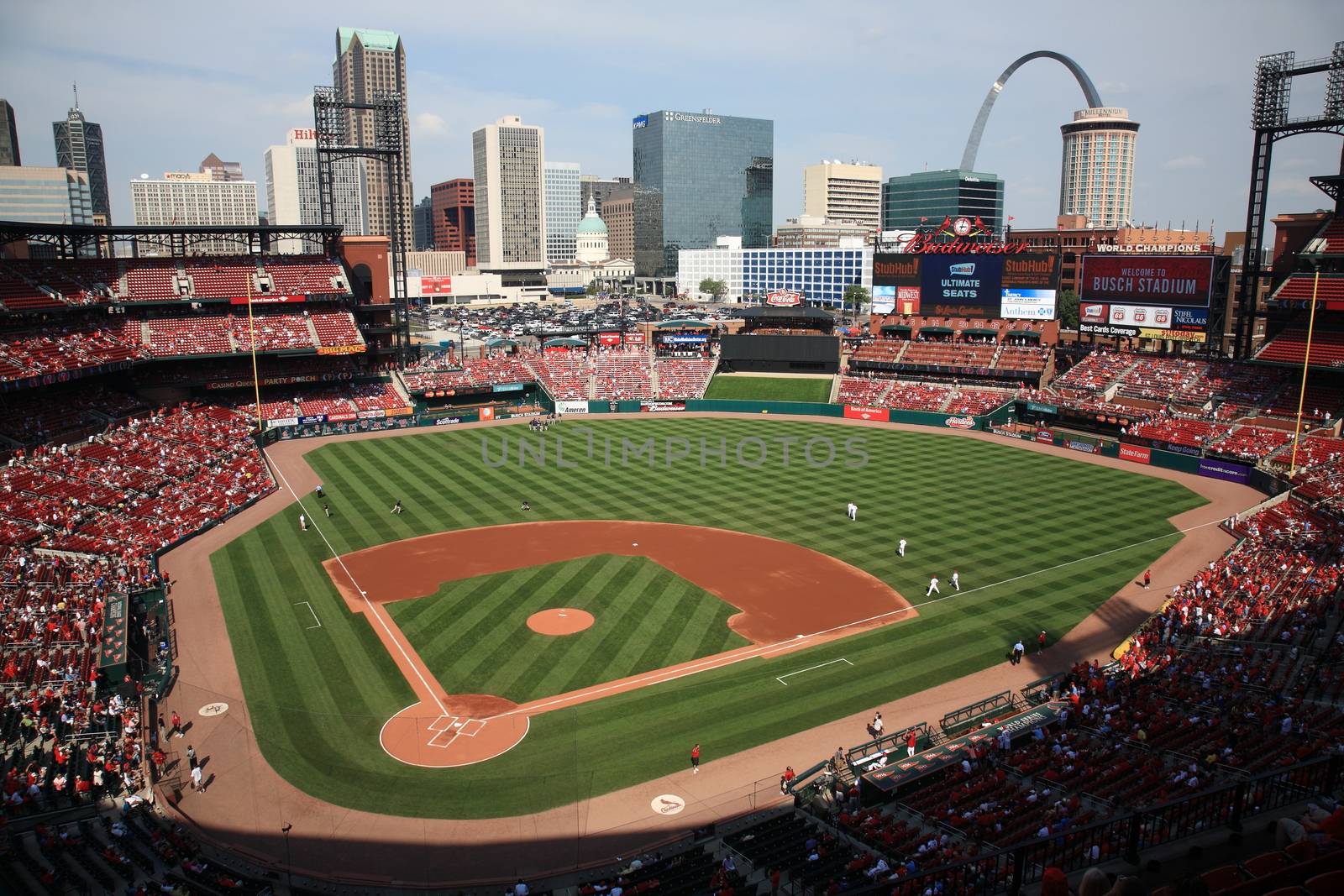 ST. LOUIS - SEPTEMBER 18: Activity before a baseball game at Busch Stadium, home of the Cardinals, on September 18, 2010 in St. Louis, MO. Opened in 2006, it seats 43,975 fans and cost $365 million.