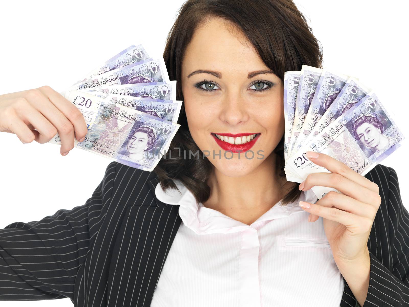 Young Woman Holding Money by Whiteboxmedia