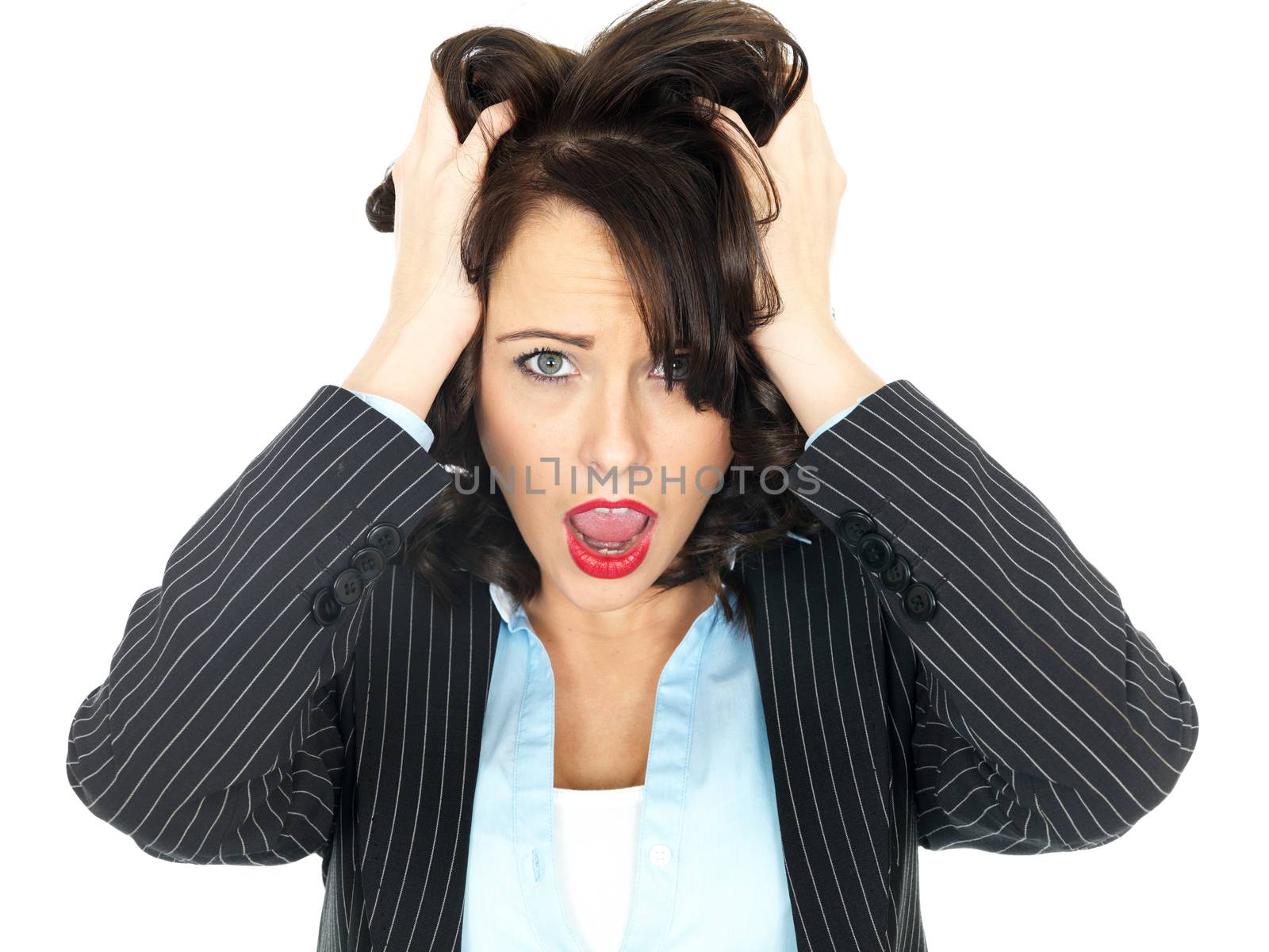Angry Frustrated Young Business woman