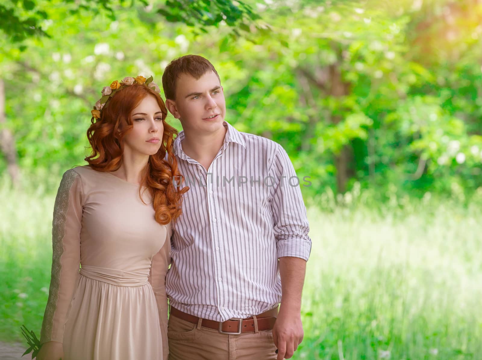 Romantic couple in the park by Anna_Omelchenko