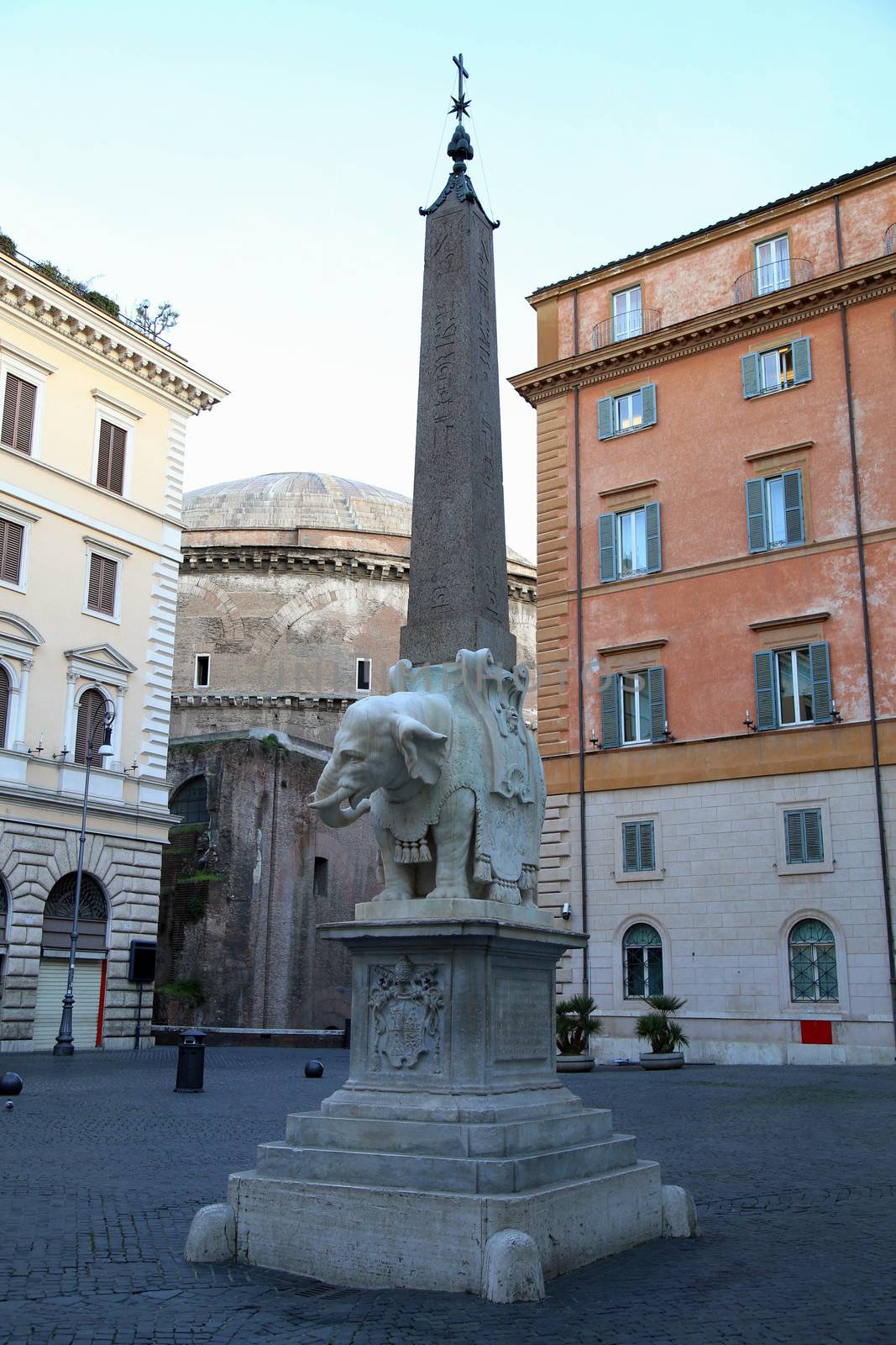 Monument of Elephant by Bernini on Piazza della Minerva in Rome, by vladacanon