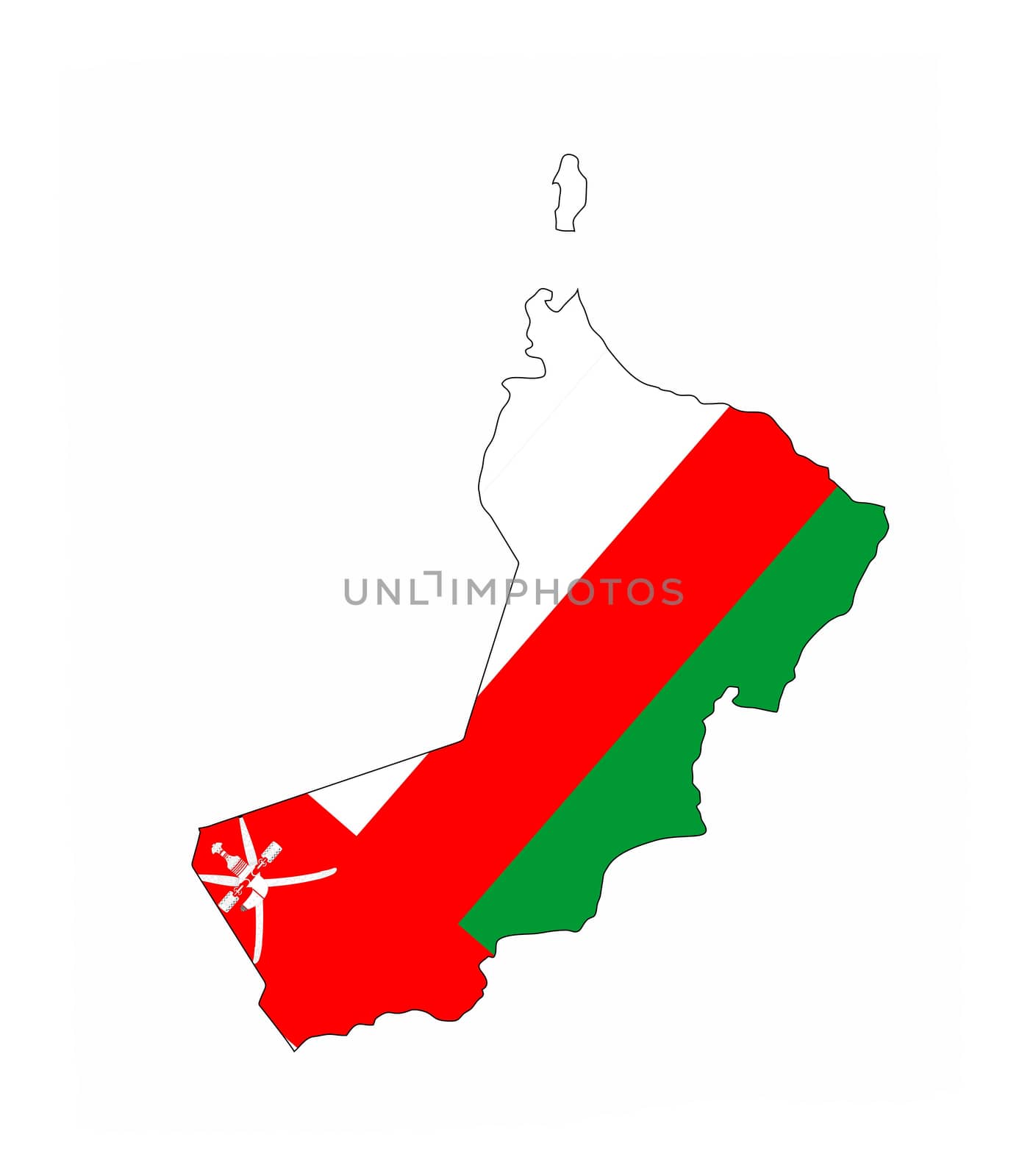 oman country flag map shape national symbol