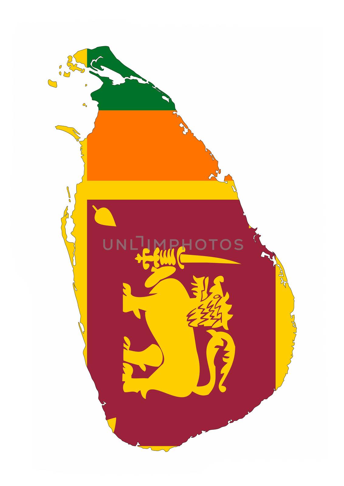 sri lanka country flag map shape national symbol