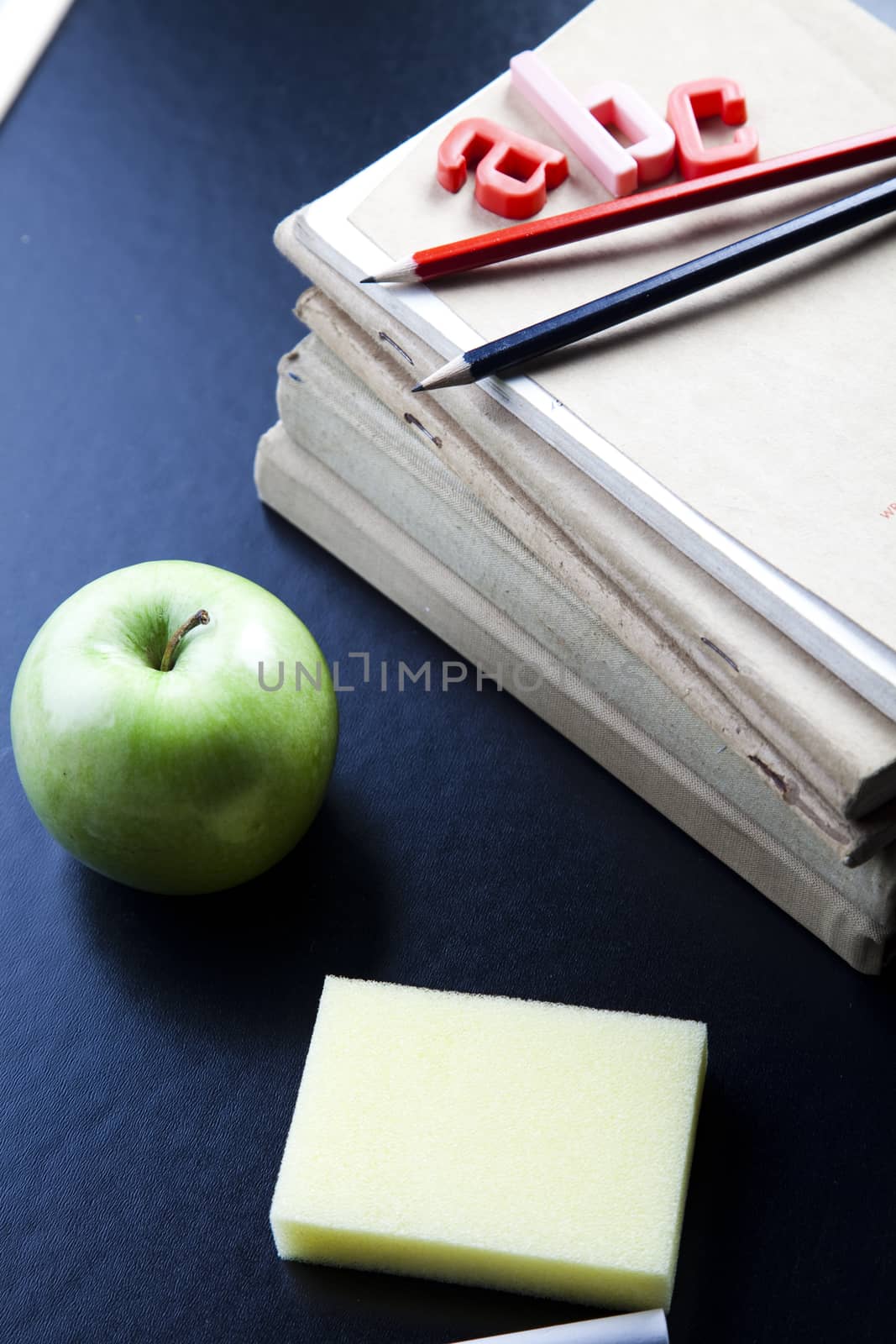 Blackboard &amp; Chalk, colorful bright concept of education by JanPietruszka