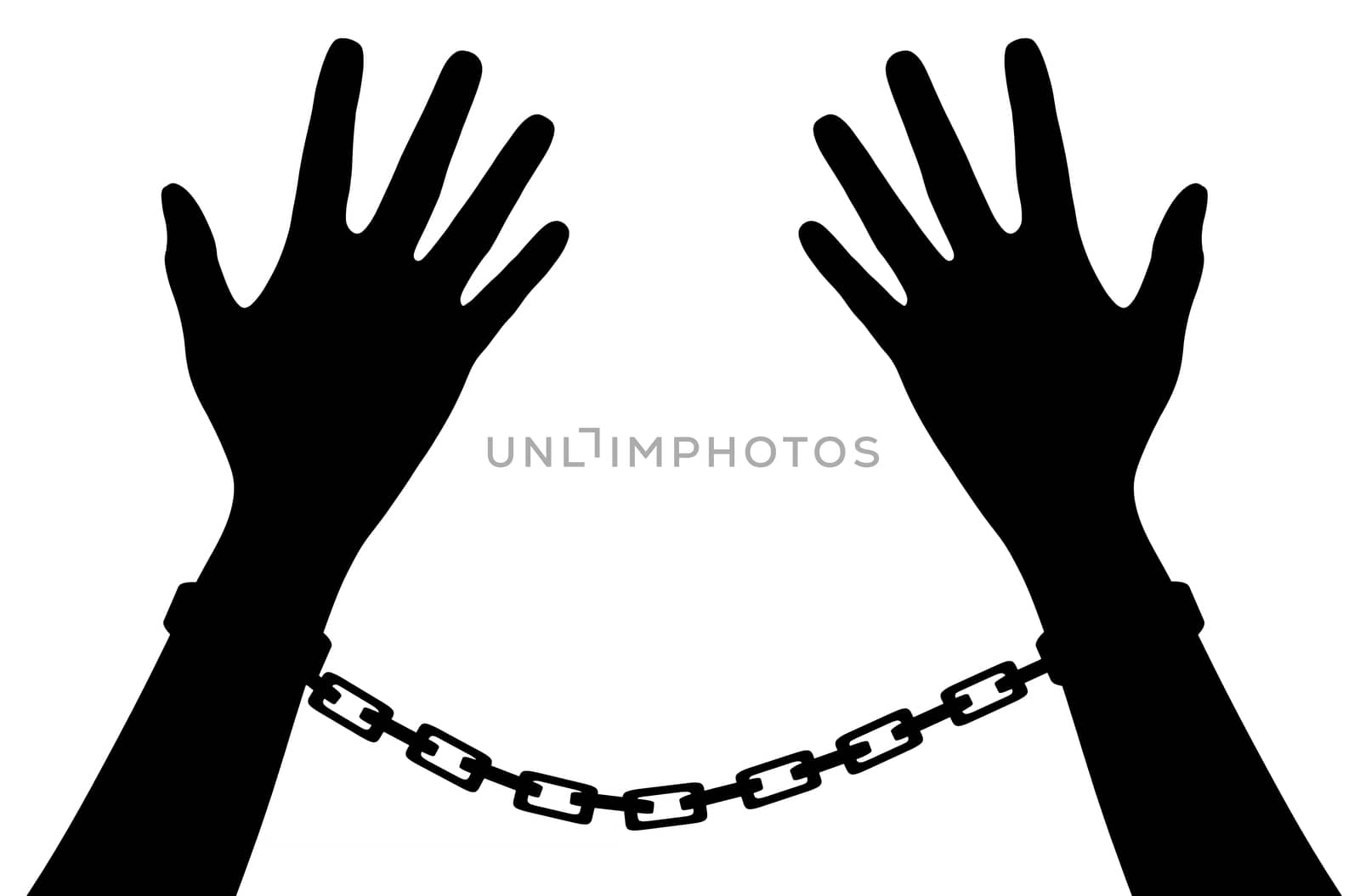 Illustration of hands chained together